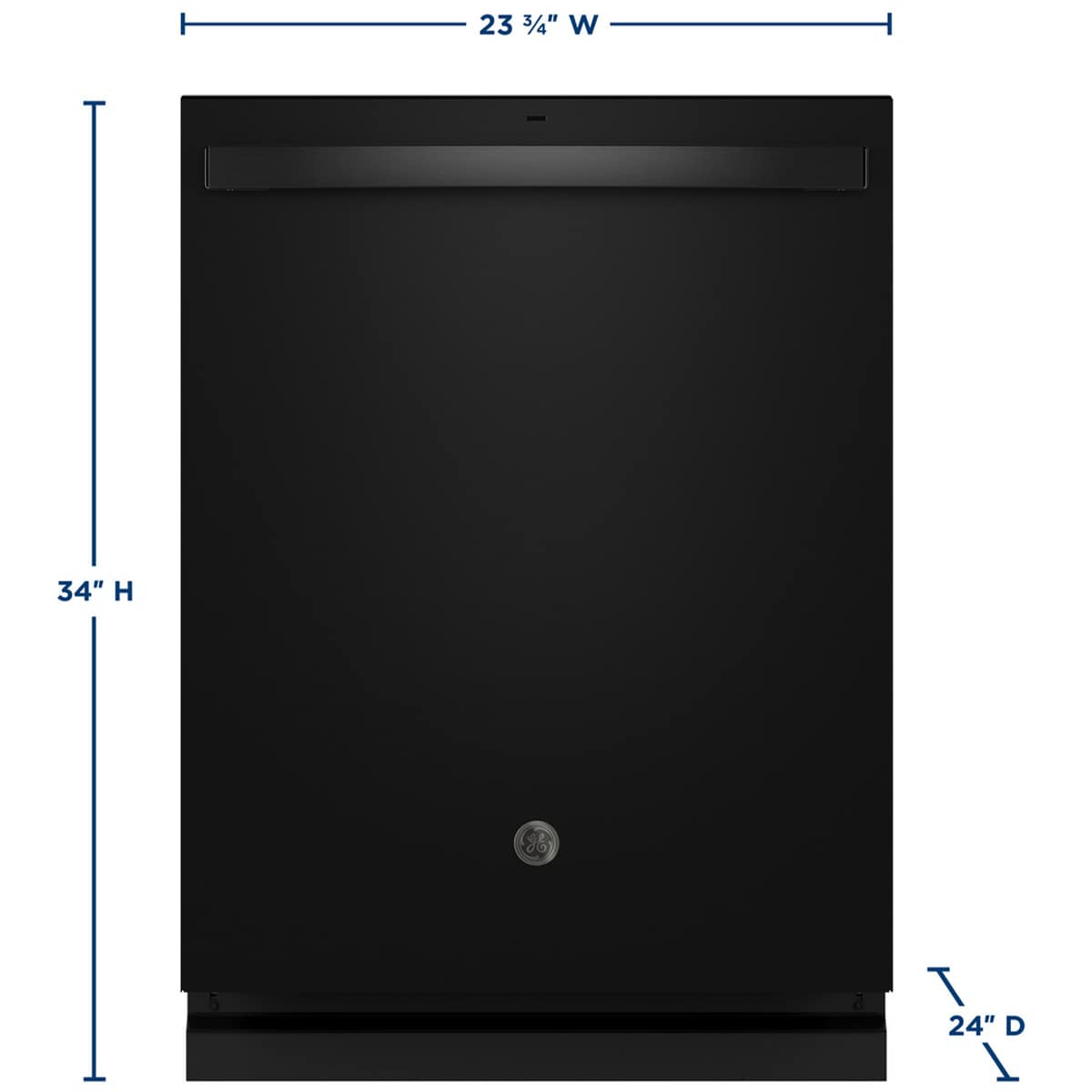 GE 24 in. Top Control Flush-Mount Dishwasher with 45 dBa Sound Level, 3rd-Rack & Dry Boost - Black Slate, Black Slate, hires