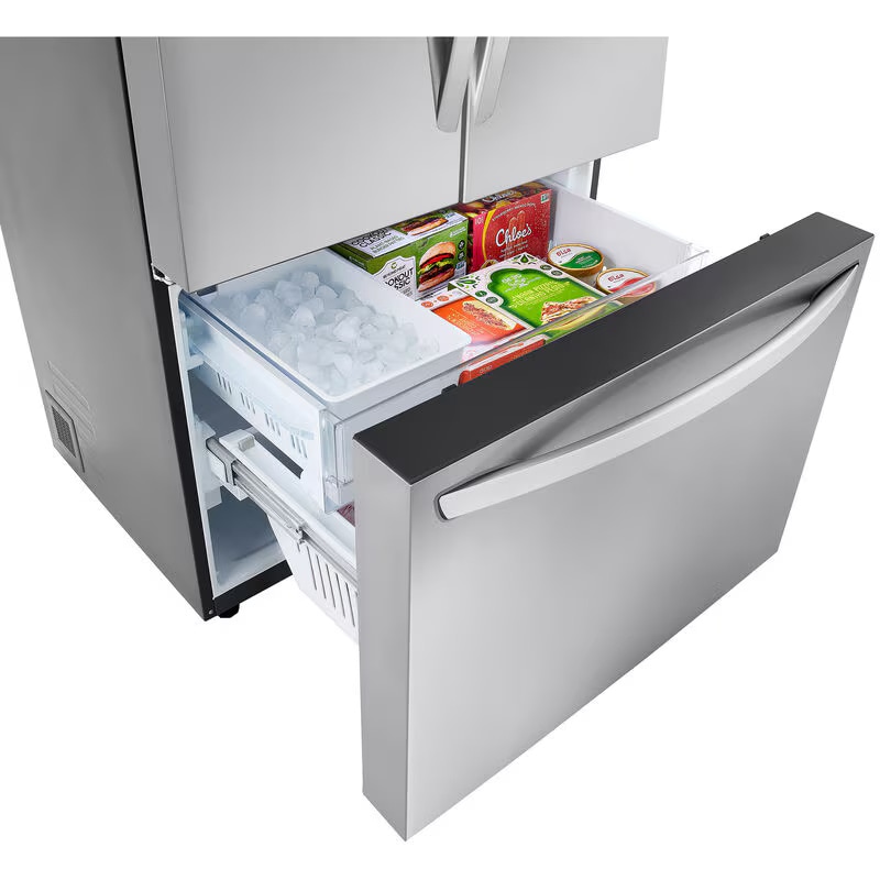 LG 36 in. 26.5 cu. ft. Smart Counter Depth French Door Refrigerator with Internal Water Dispenser - Stainless Steel, Stainless Steel, hires