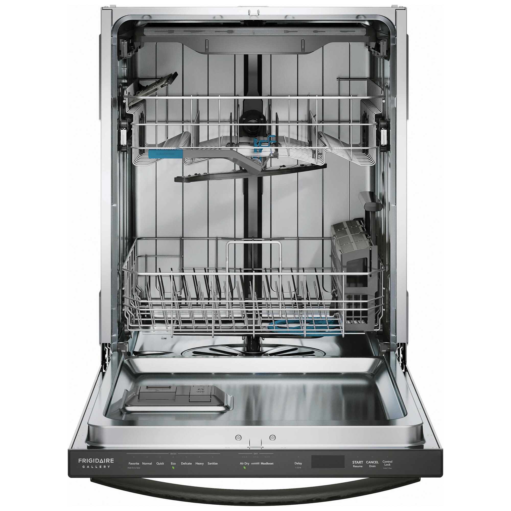 Frigidaire Gallery 24 in. Top Control Dishwasher with 47 dBa Sound Level, 3rd-Rack & CleanBoost - Black Stainless, , hires