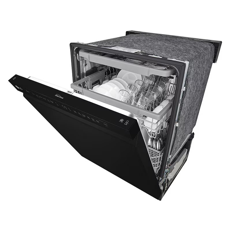 LG 24 in. Front Control Dishwasher with 48 dBa Sound Level, 3rd-Rack, Dynamic Dry & Pocket - Black, Black, hires