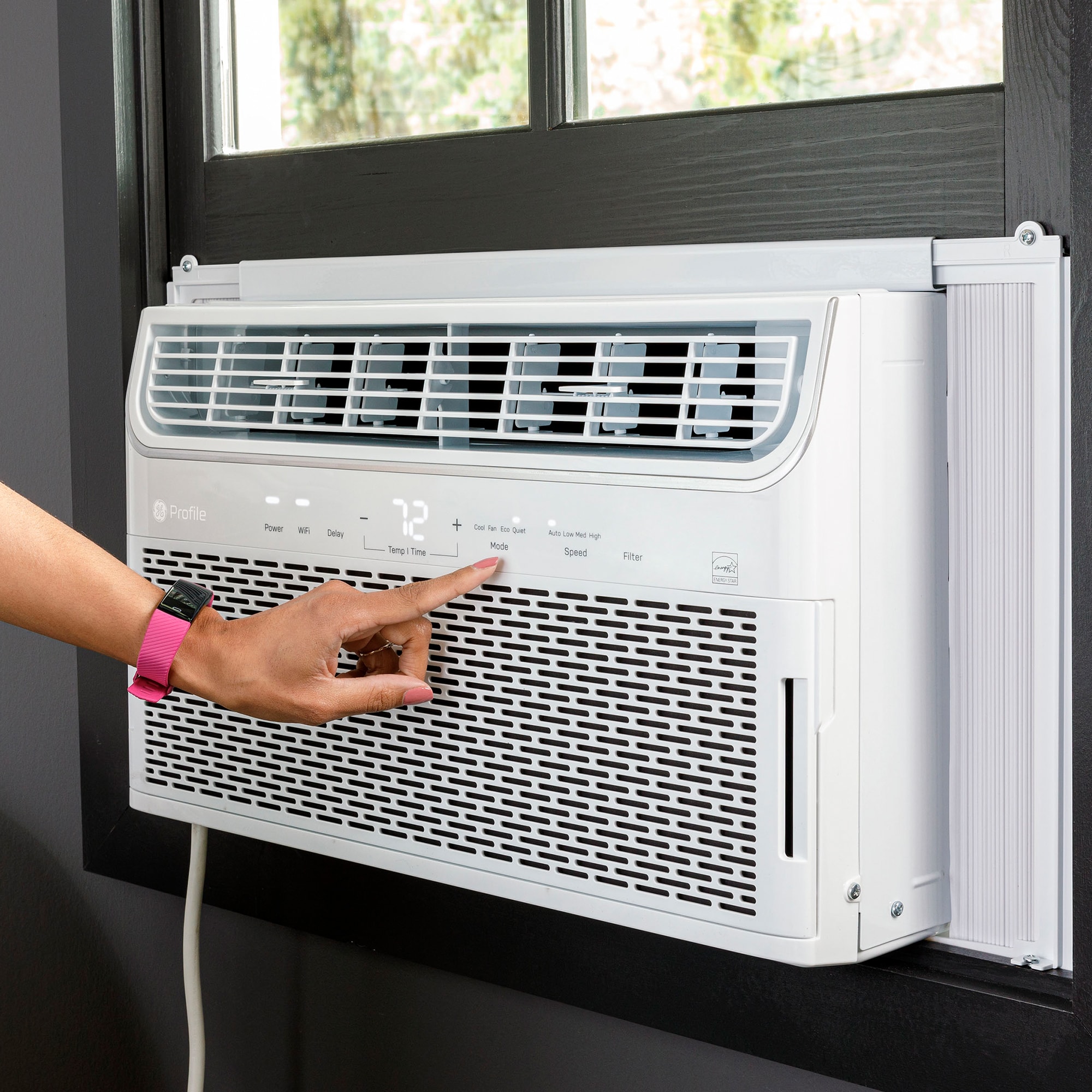 GE Profile 10,100 BTU Smart Energy Star Window Air Conditioner with Inverter & 4 Fan Speeds - White, , hires