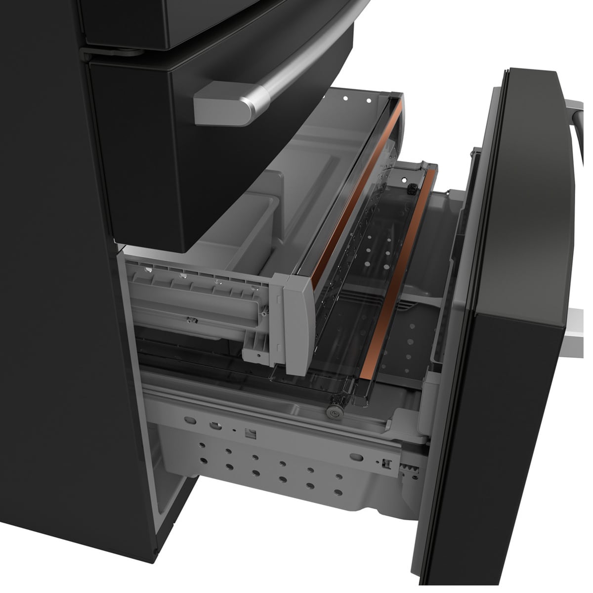 Cafe 36 in. 23.2 cu. ft. Smart Counter Depth 4-Door French Door Refrigerator with Internal Water AutoFill Pitcher - Matte Black, , hires