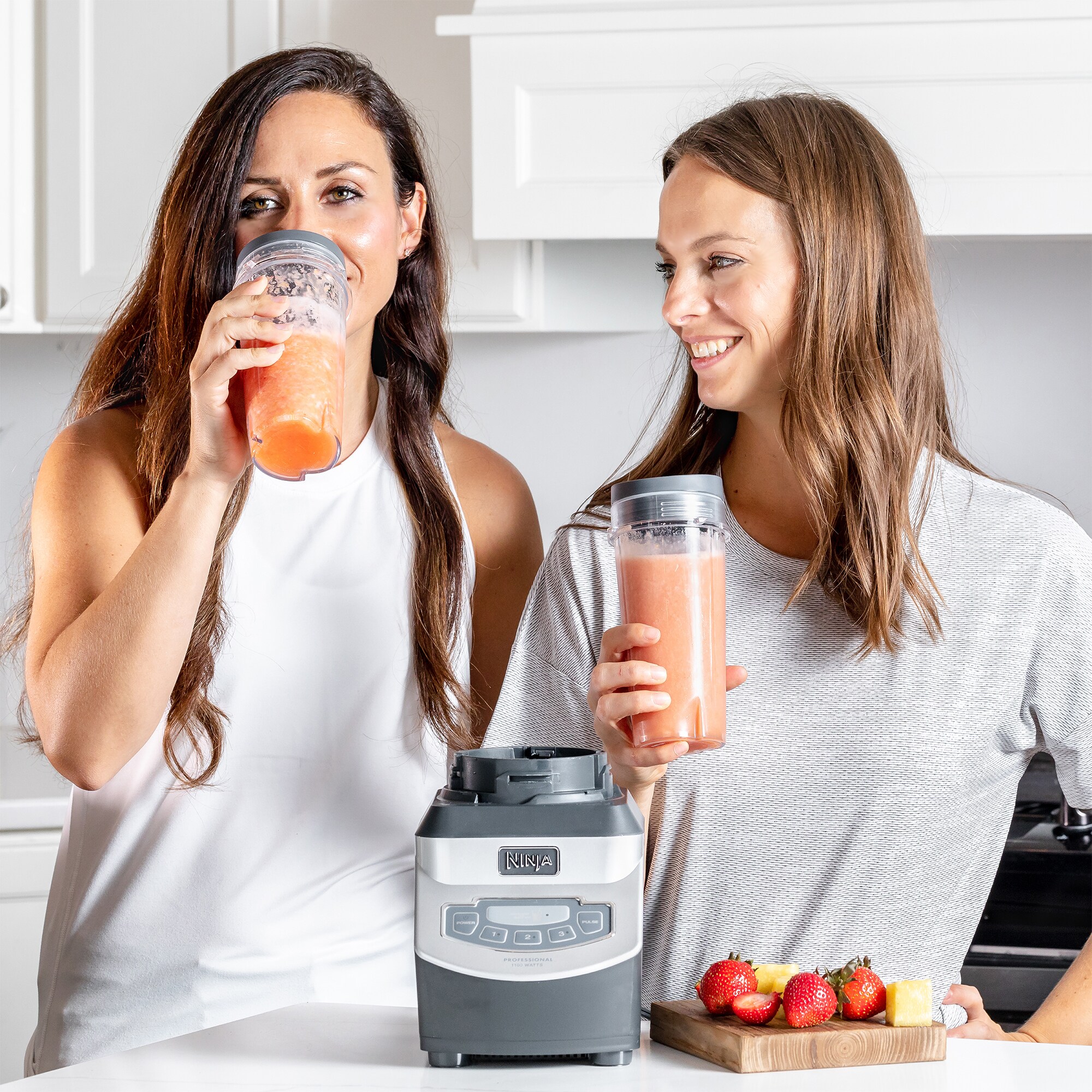 Ninja Pro 72 Oz. 3-Speed Countertop Blender with Plastic Jar & Nutri Ninja Cups - Gray, , hires