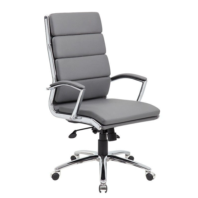 Boss Executive CaressoftPlus Chair With Metal Chrome Finish - Grey (B9471-GY)