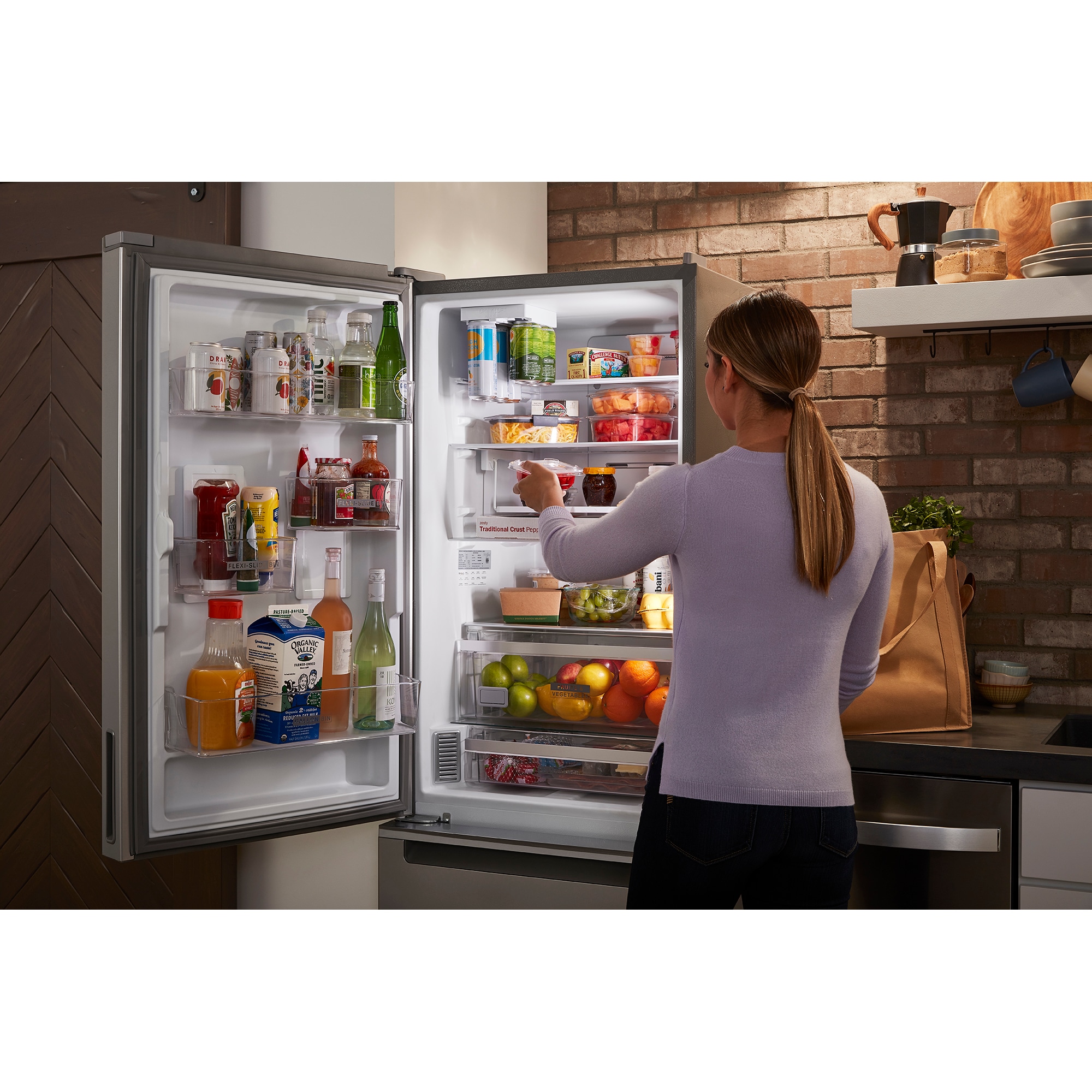 Whirlpool 24 in. 12.9 cu. ft. Counter Depth Garage Ready Bottom Freezer Refrigerator with Ice Maker - Fingerprint Resistant Stainless Steel, Fingerprint Resistant Stainless, hires