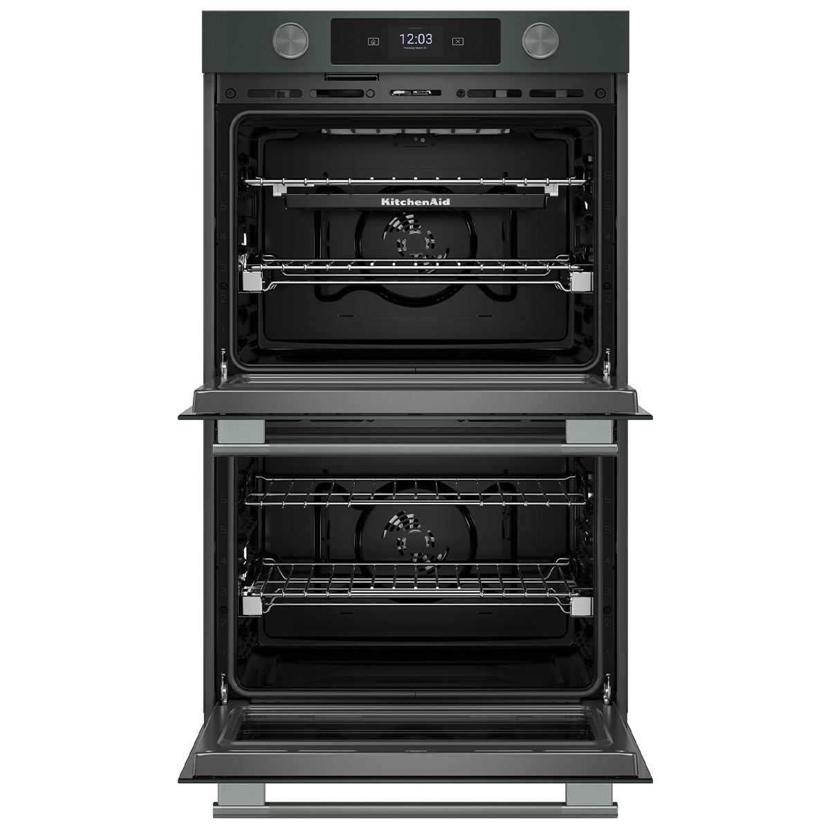KitchenAid 30 in. 10.0 cu. ft. Smart Top Control Steam Electric Double Wall Oven with True European Convection - Juniper, , hires