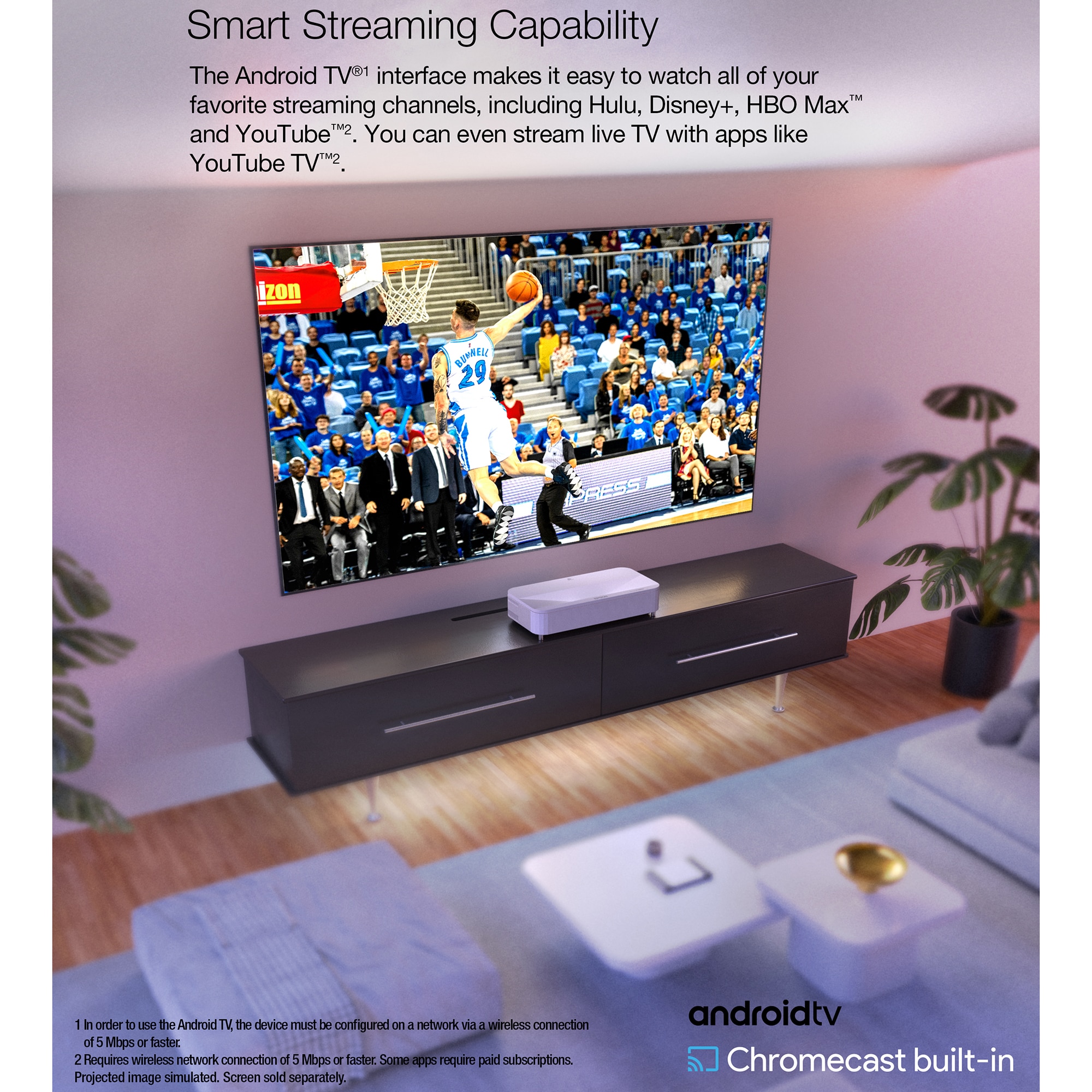 Epson EpiqVision Ultra 4K PRO-UHD Ultra Short-Throw 3-Chip 3LCD Smart Streaming Laser Projector - White, , hires