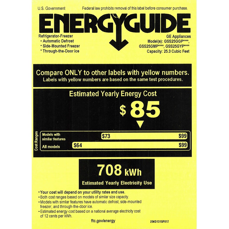 GE 36 in. 25.3 cu. ft. Side by Side Refrigerator with Ice & Water Dispenser - Black, Black, hires
