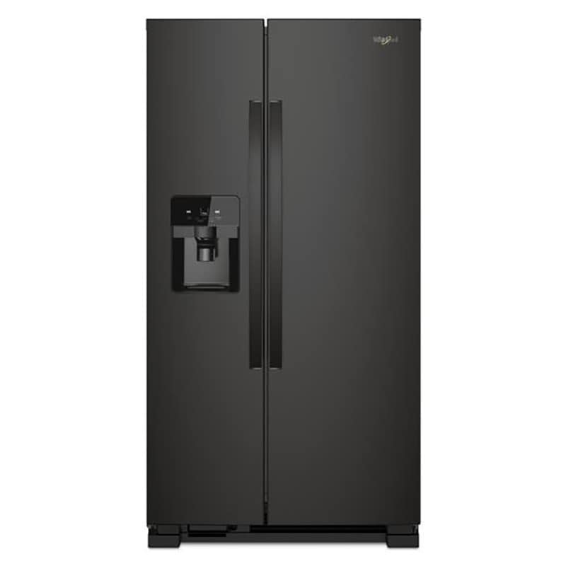 Whirlpool 33 in. 21.4 cu. ft. Side by Side Refrigerator with Ice & Water Dispenser - Black, Black, hires