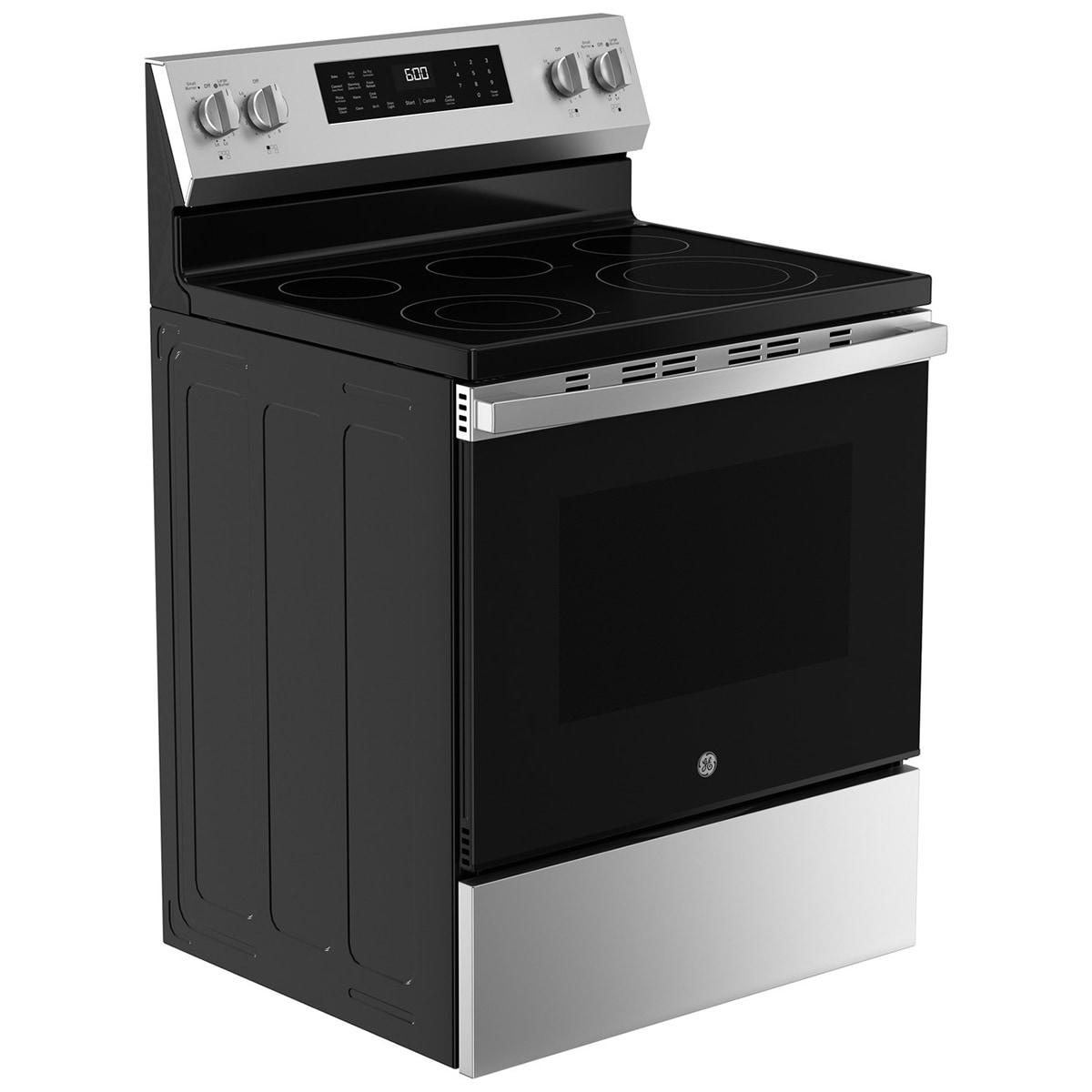 GE 30 in. 5.3 cu. ft. Smart Air Fry Standard Convection Electric Range with Radiant Burners - Stainless Steel, , hires