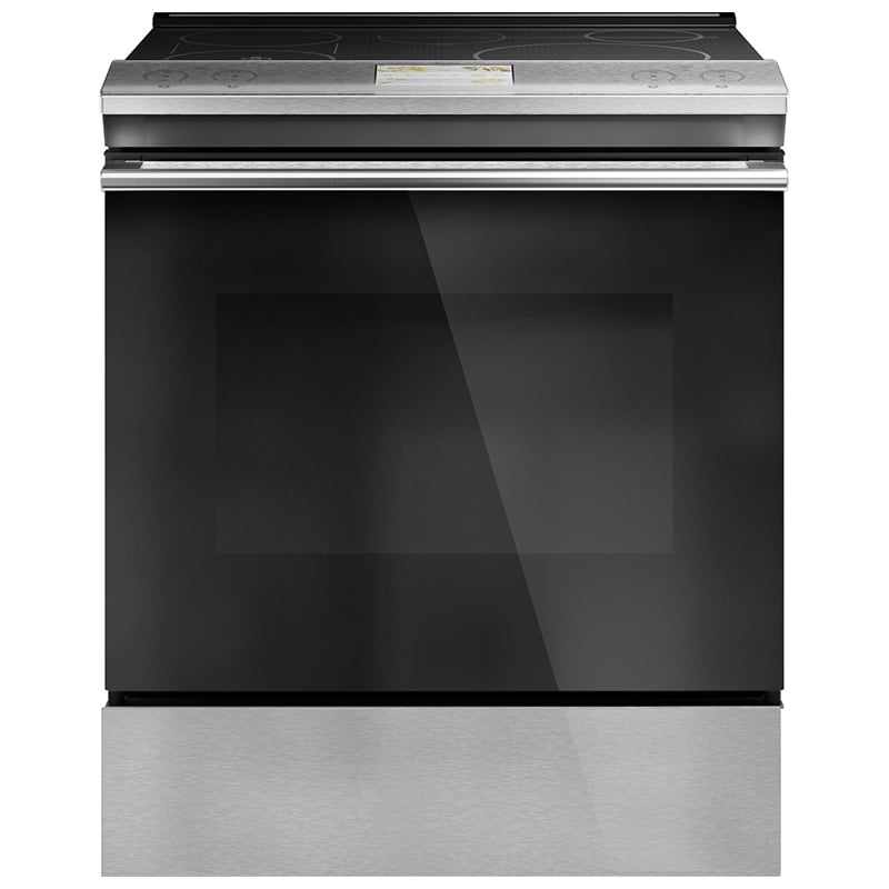Cafe 30 in. 5.3 cu. ft. Smart Air Fry True European Convection Slide-In Electric Range with 5 Induction Burners - Platinum Glass, Platinum Glass, hires