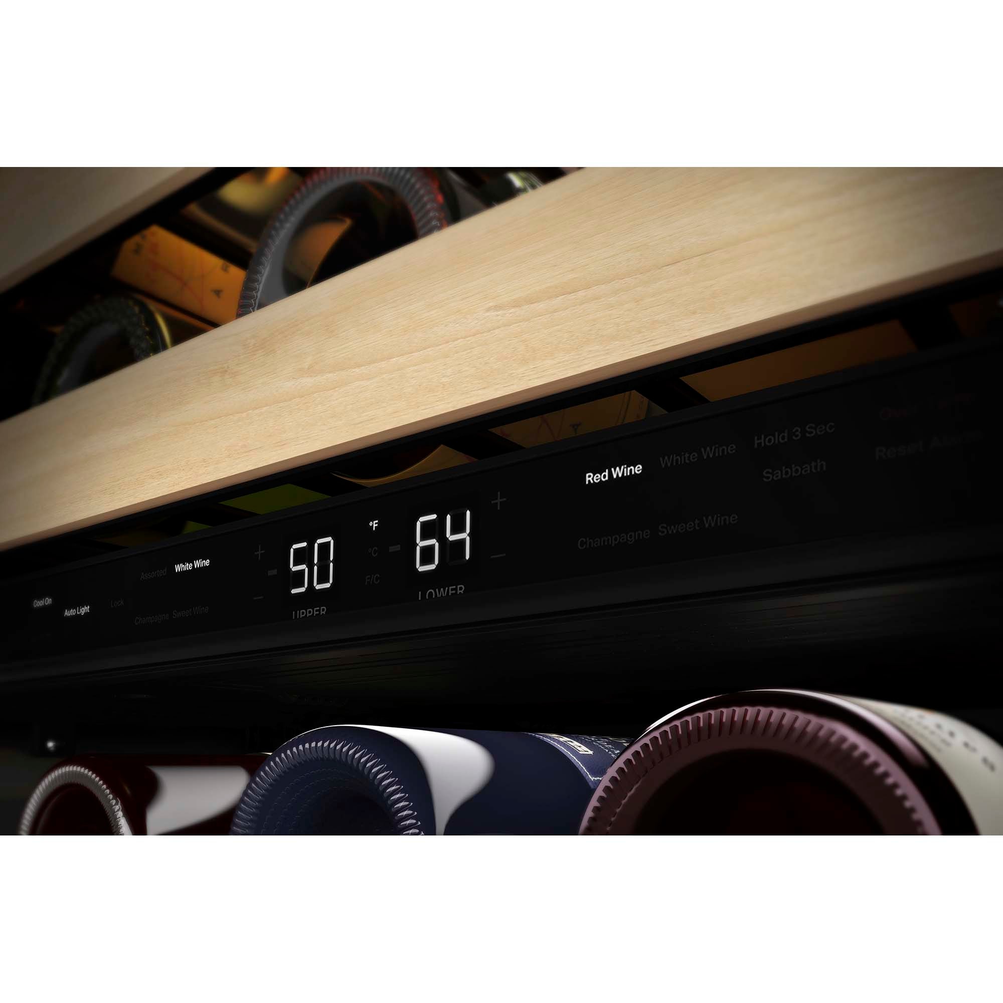 KitchenAid 24 in. Undercounter Wine Cooler with Wood Racks, Dual Temperature Zones & 46 Bottle Capacity - Stainless Steel, , hires