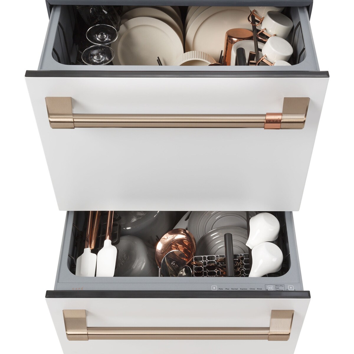 Cafe 24 in. Top Control Flush-Mount Dishwasher Drawer with 49 dBa Sound Level - Matte White, Matte White, hires