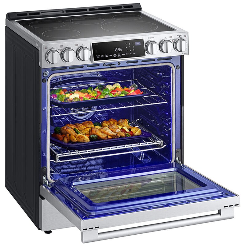 LG InstaView 30 in. 6.3 cu. ft. Smart Air Fry True European Convection Slide-In Electric Range with Radiant Burners - Stainless Steel, , hires