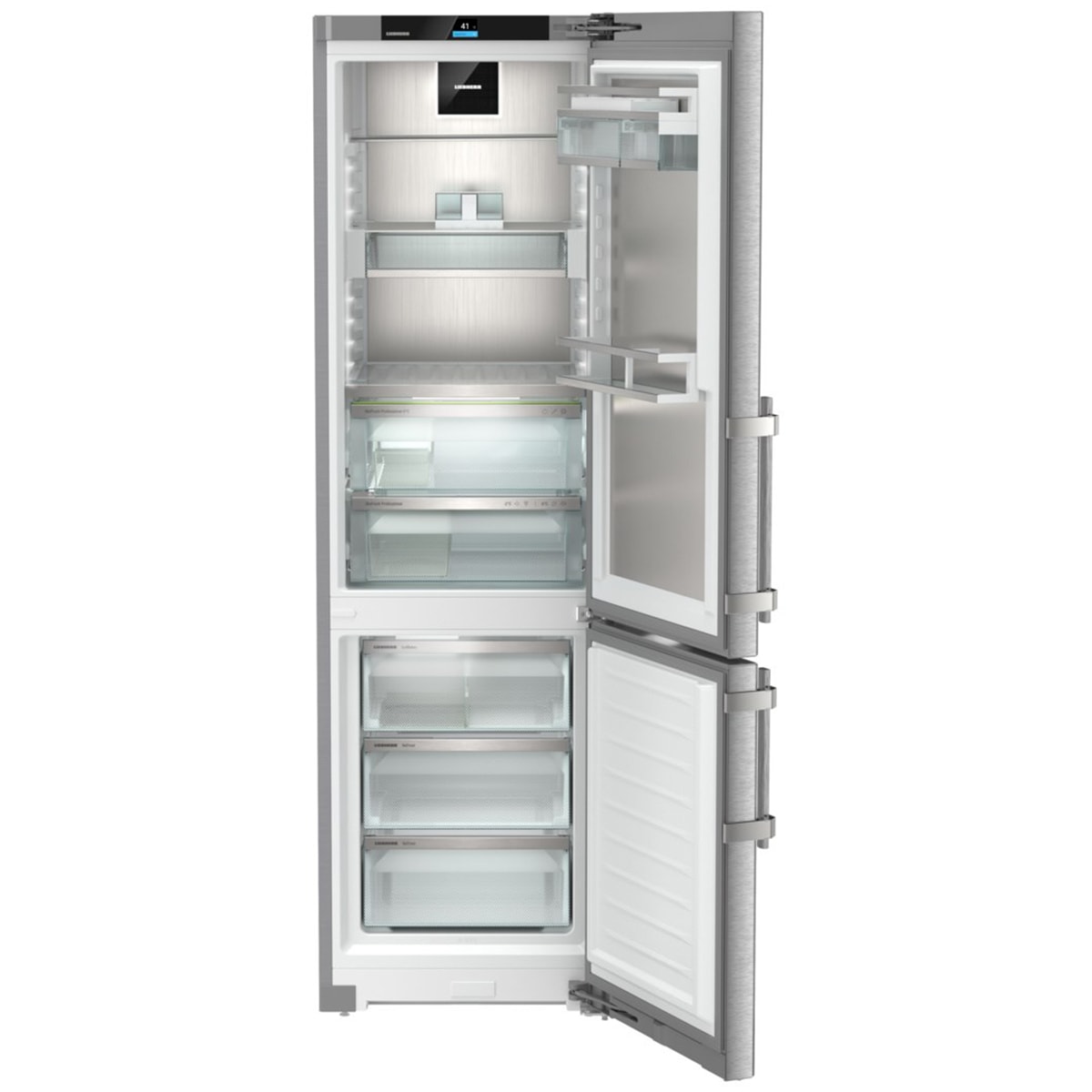 Liebherr Peak 24 in. 12.7 cu. ft. Smart Counter Depth Bottom Freezer Refrigerator with Ice Maker - Stainless Steel, , hires