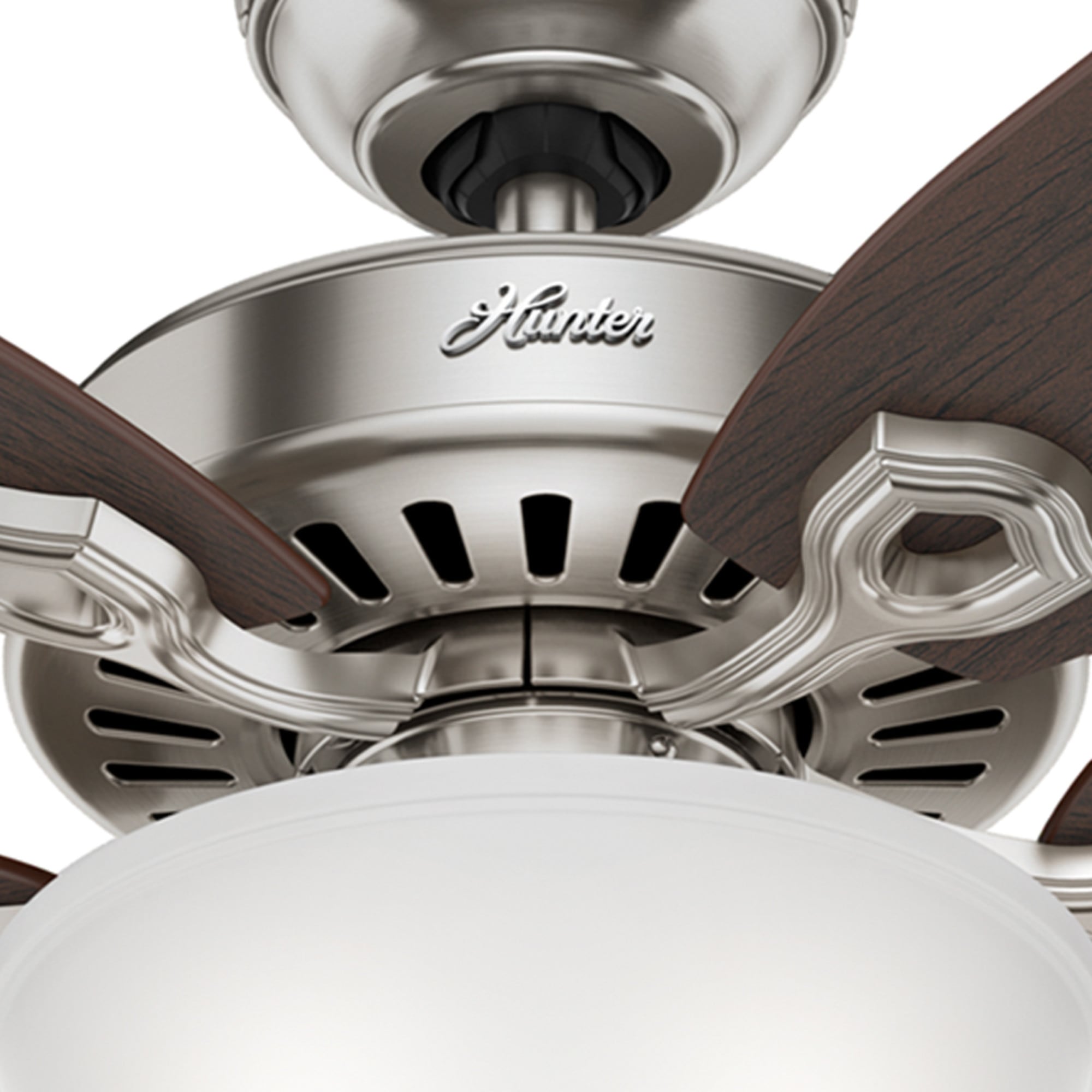 Hunter Builder 52 in. Ceiling Fan with LED Light Kit and Pull Chain - Brushed Nickel, Brushed Nickel, hires