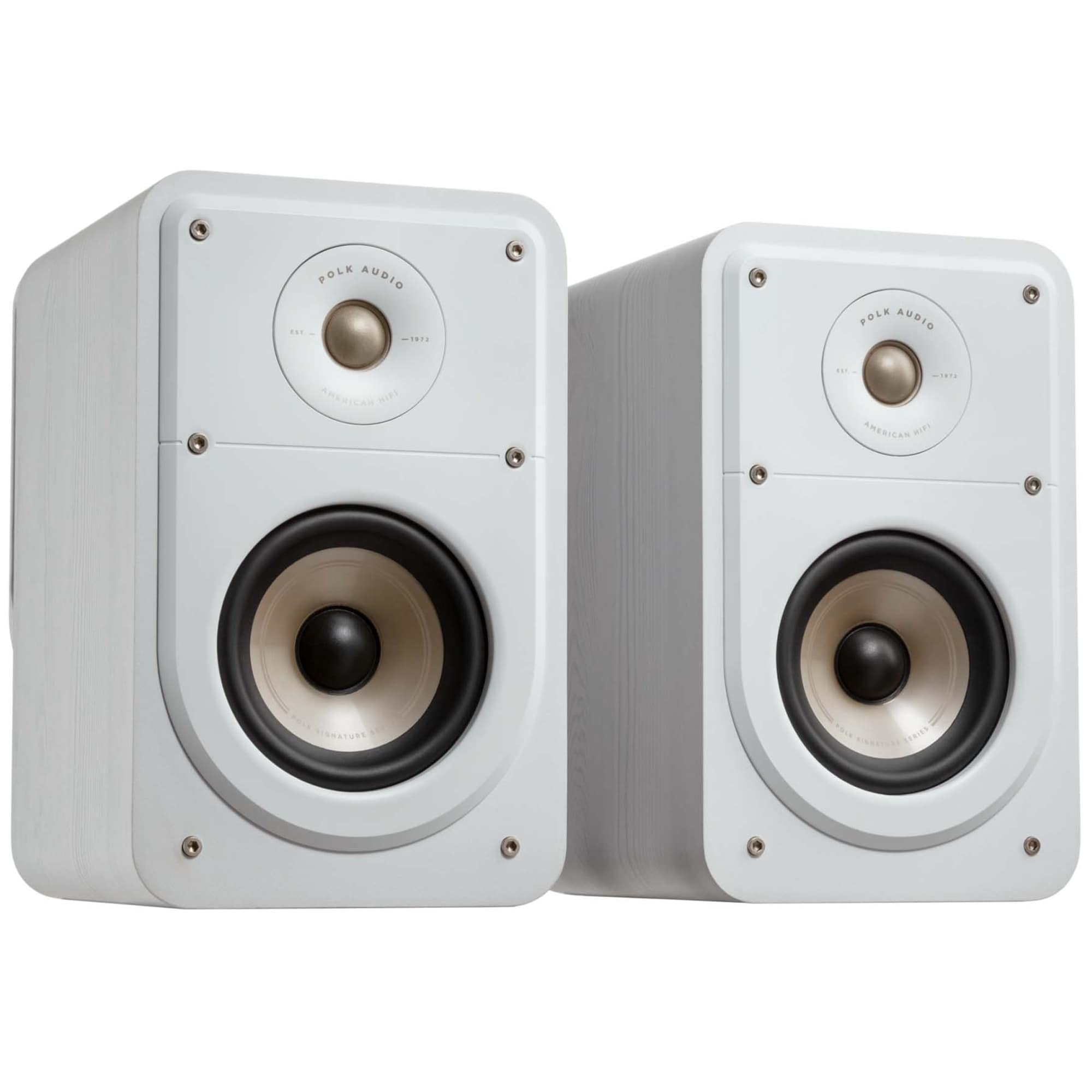 Polk Signature Elite ES15 High-Quality Compact Bookshelf Speakers (Pair) - White, White, hires