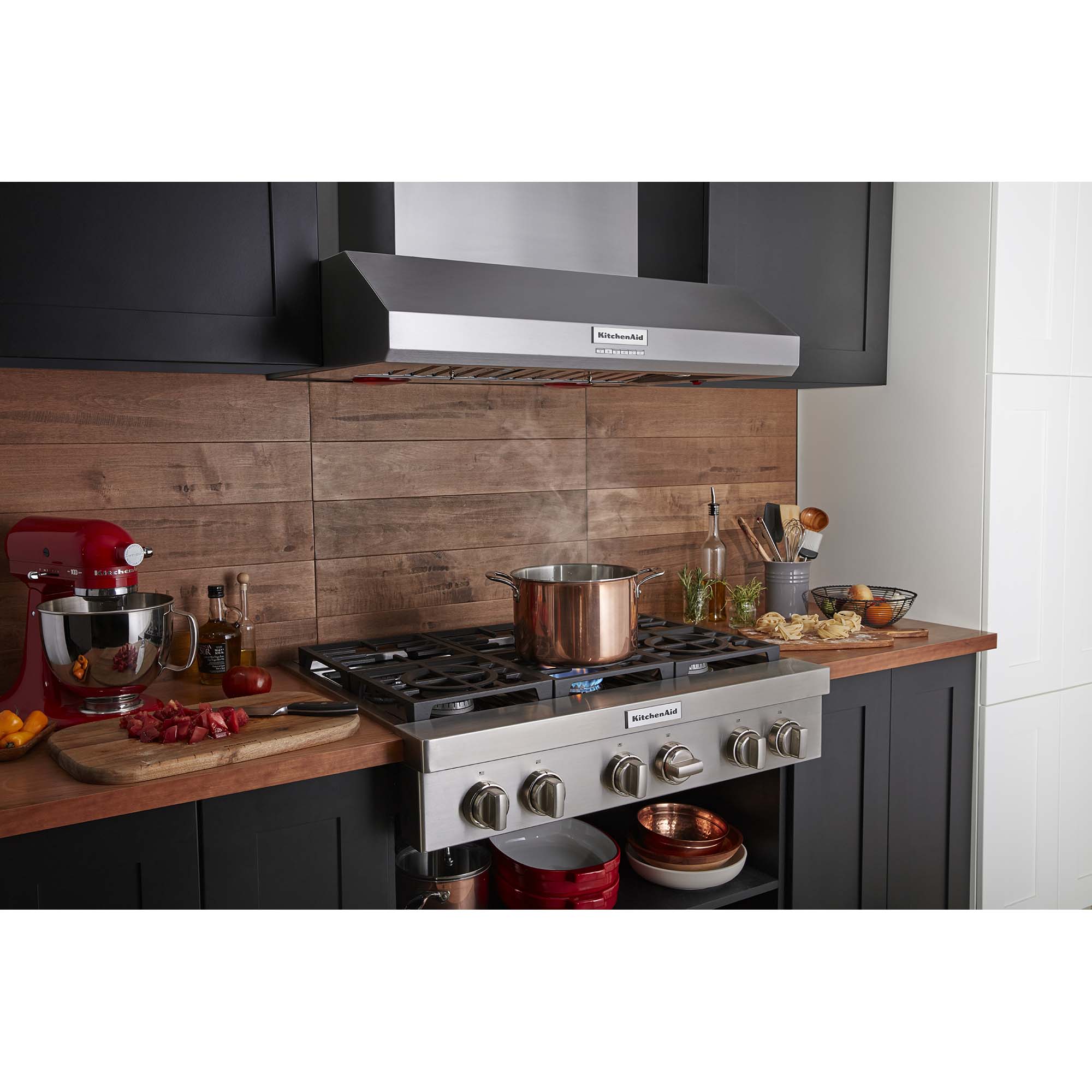 KitchenAid 36 in. 6-Burner Natural Gas Rangetop with Simmer Burner & Power Burner - Stainless Steel, , hires