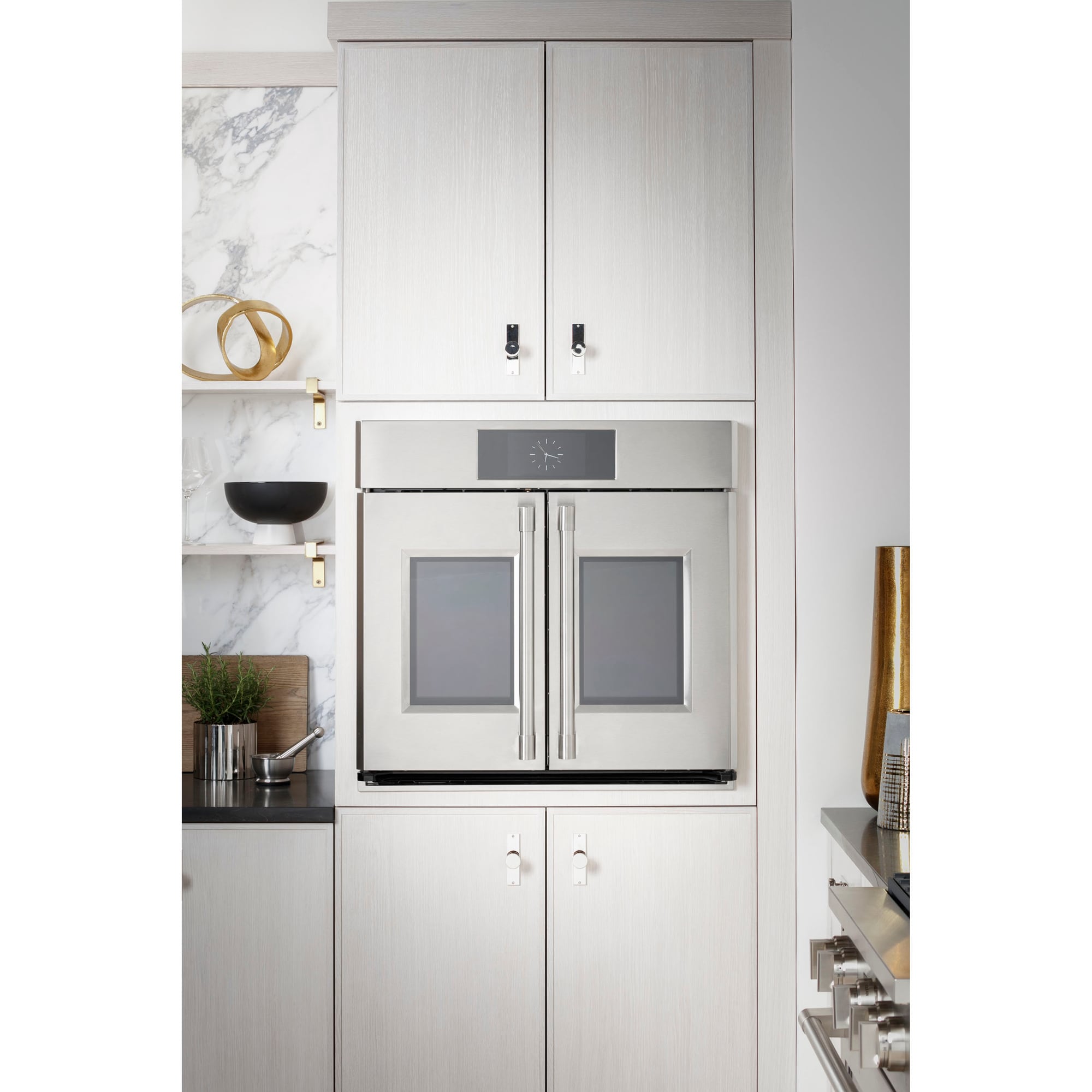 Monogram Statement Series 30 in. 10 cu. ft. Smart Top Control SpeedElectric Double Wall Oven with True European Convection - Stainless Steel, , hires