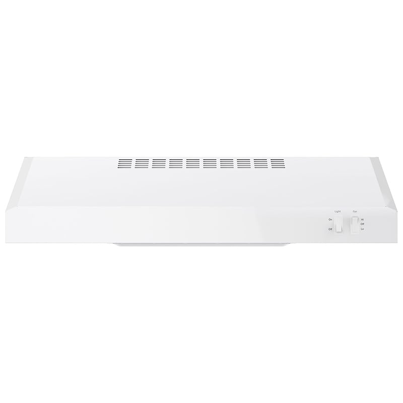 GE 24 in. Convertible Standard Style Range Hood with 200 CFM, 2 Fan Speeds & 1 Incandescent Light - White on White, , hires