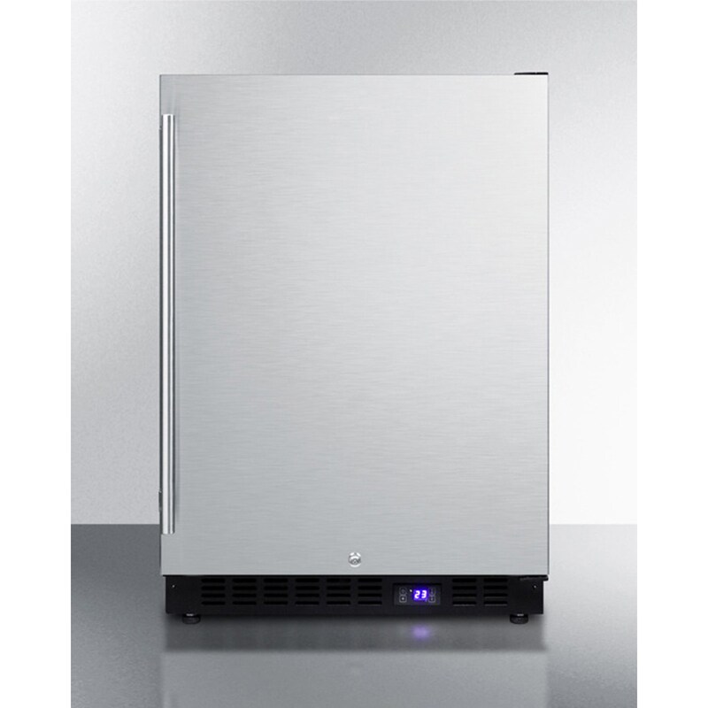 Summit 24 in. 4.6 cu. ft. Built-in Frost Free Compact Upright Freezer with Adjustable Shelves - Stainless Steel, , hires