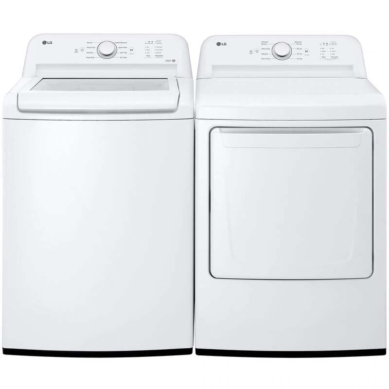 LG 27 in. 7.3 cu. ft. Electric Dryer with FlowSense Duct Clogging Indicator, LoDecibel Quiet Operation & Sensor Dry - White, White, hires
