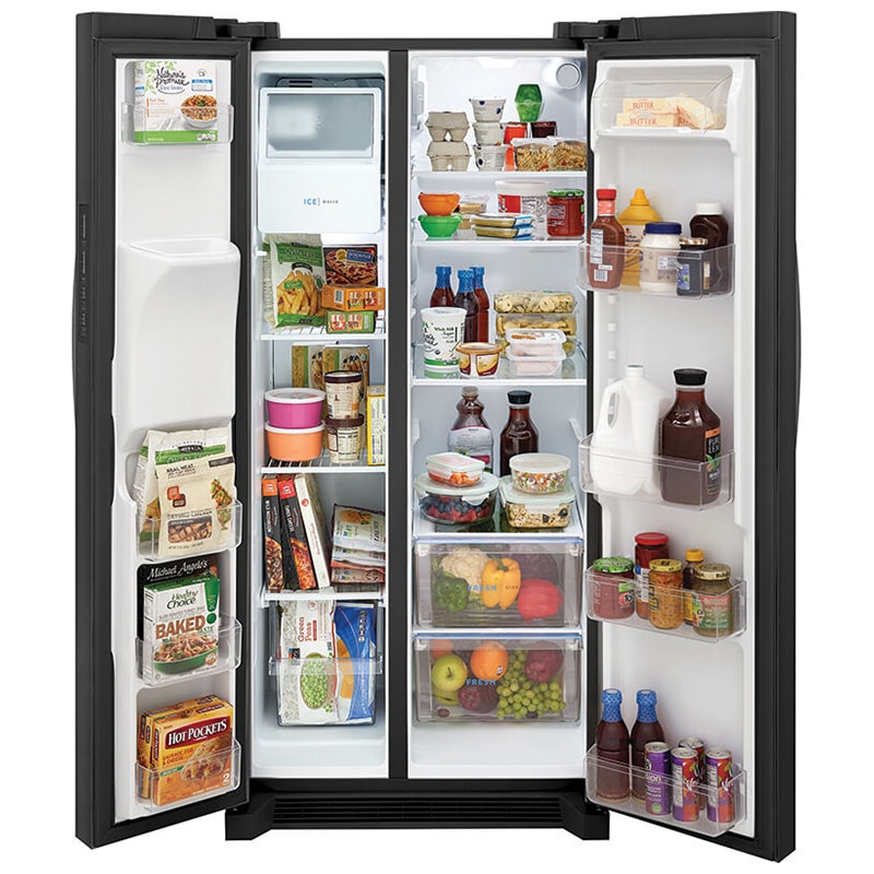 Frigidaire 33 in. 22.3 cu. ft. Side by Side Refrigerator with Ice & Water Dispenser - Black Stainless, Black Stainless, hires
