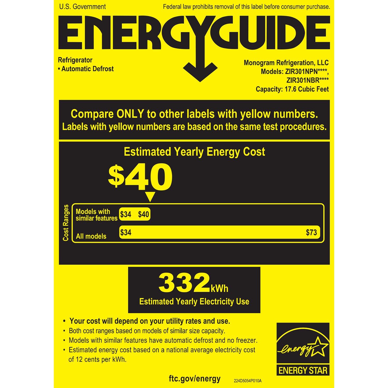 Monogram 30 in. BuiltIn 17.6 cu. ft. Smart Counter Depth Freezerless