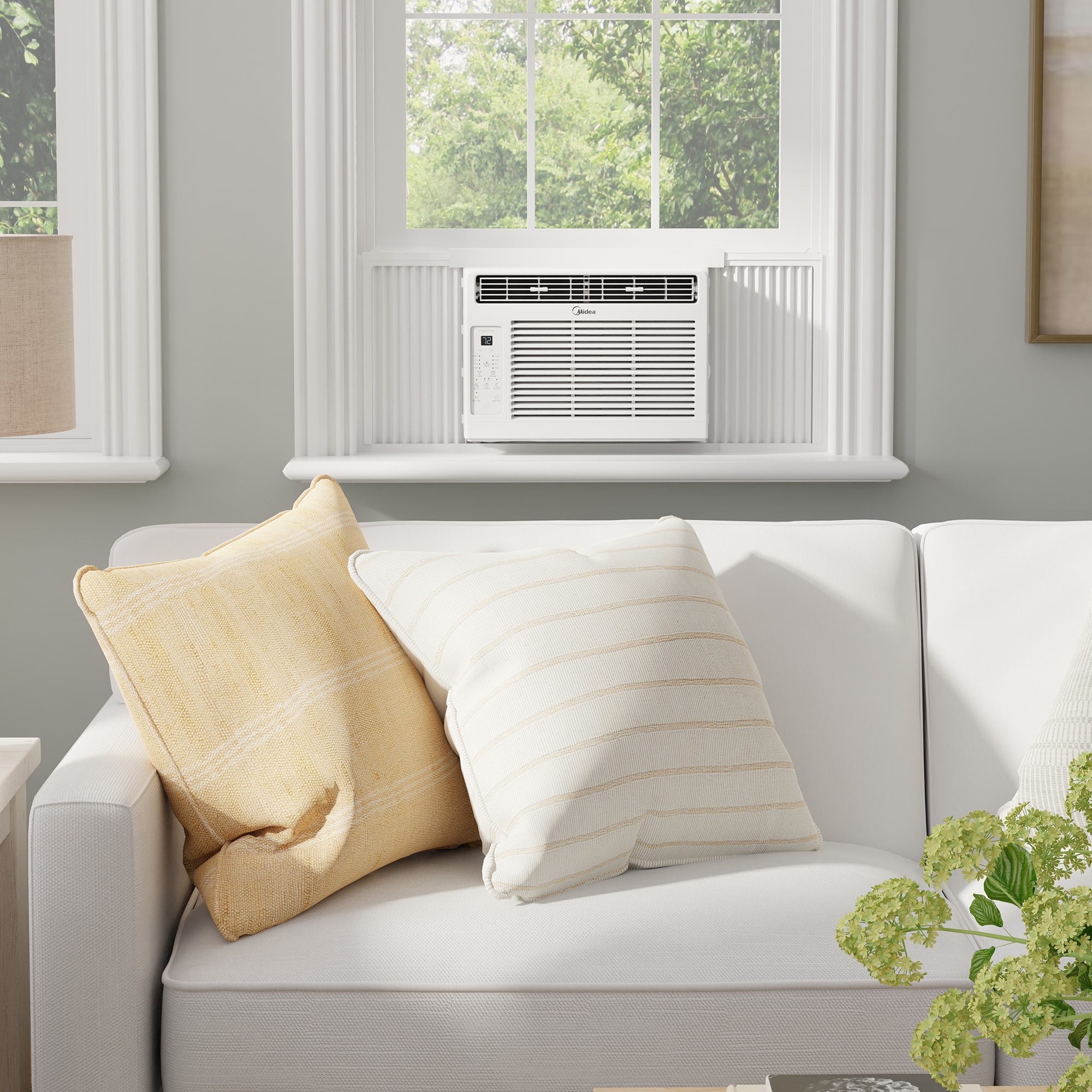 Midea 6,000 BTU 115V Window Air Conditioner with 3 Fan Speeds, Sleep Mode & Remote Control - White, , hires