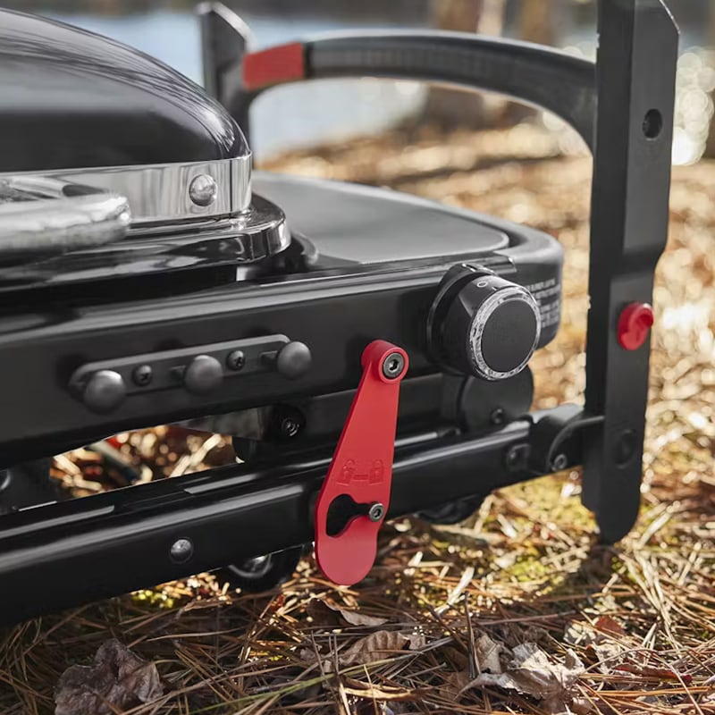 Weber Traveler Compact Portable Liquid Propane Gas Grill with Side Shelf - Black, , hires