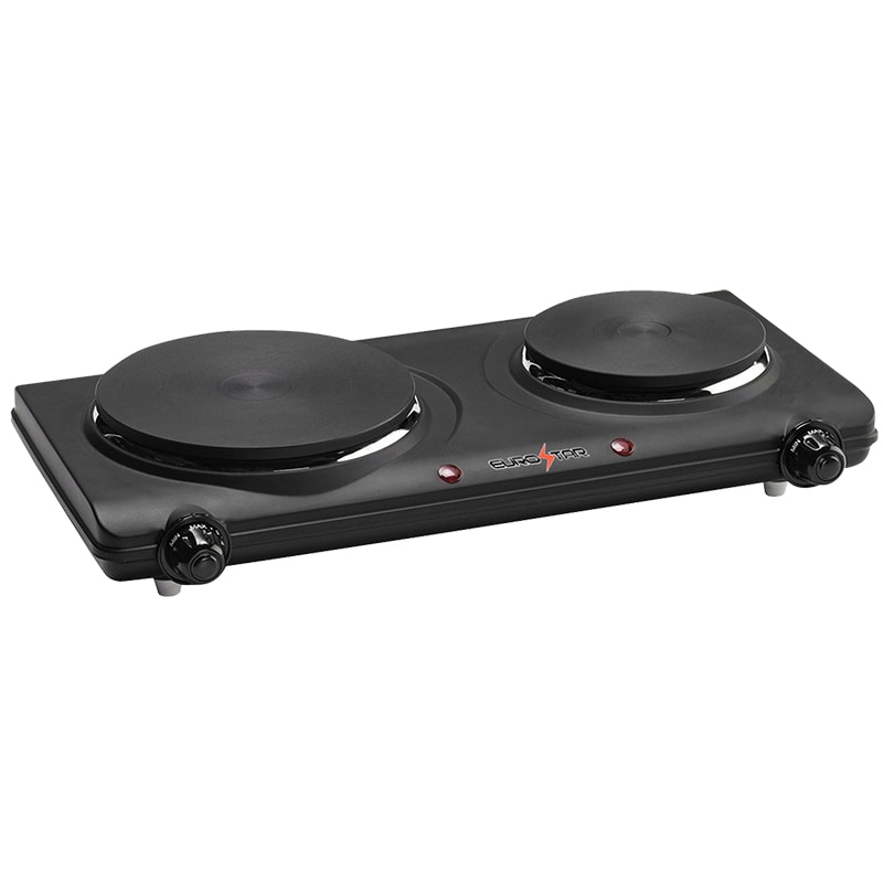 Eurostar Double Burner Electric Cooktop - Black, , hires