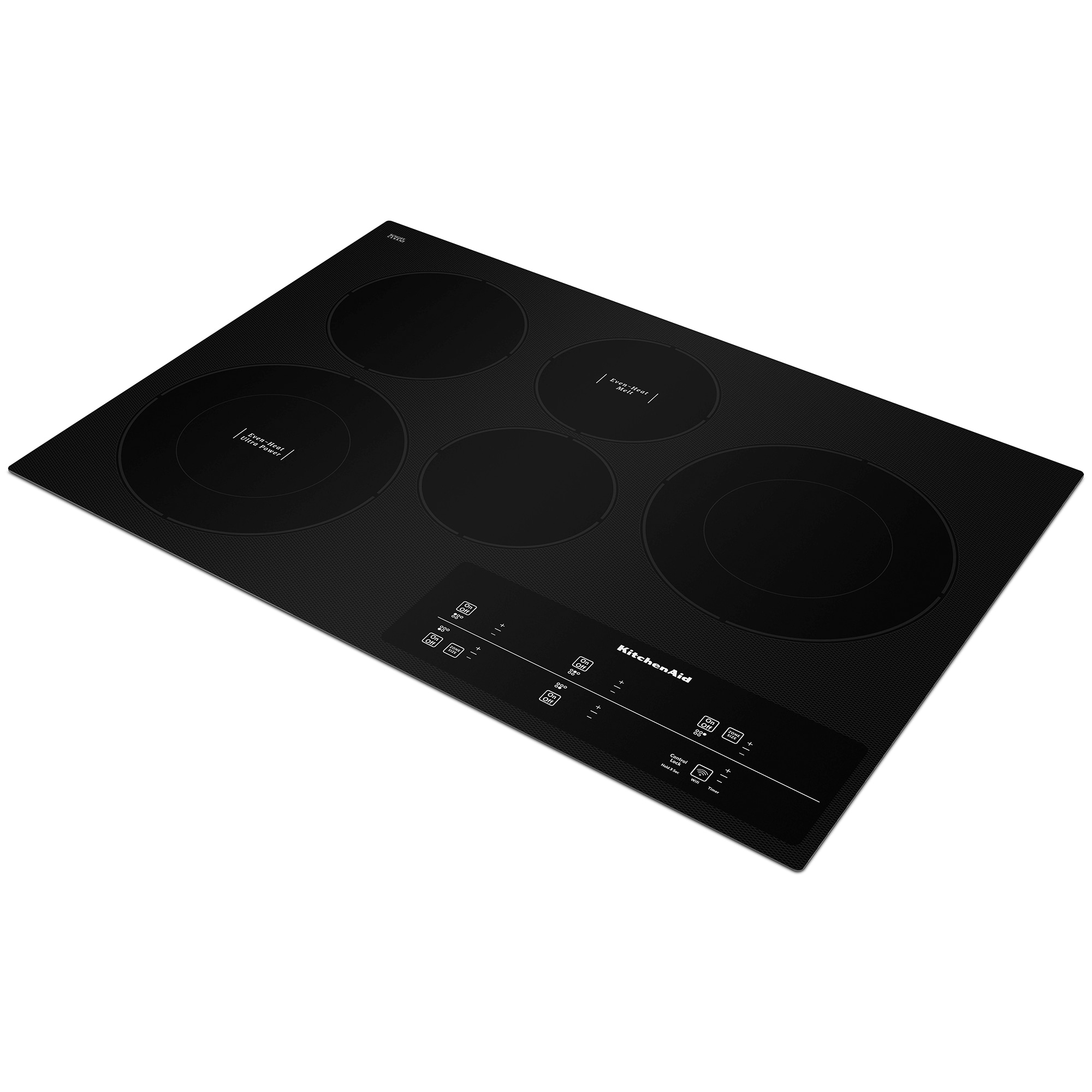 KitchenAid 30 in. 5-Burner Electric Cooktop with Simmer Burner & Power Burner - Black, , hires