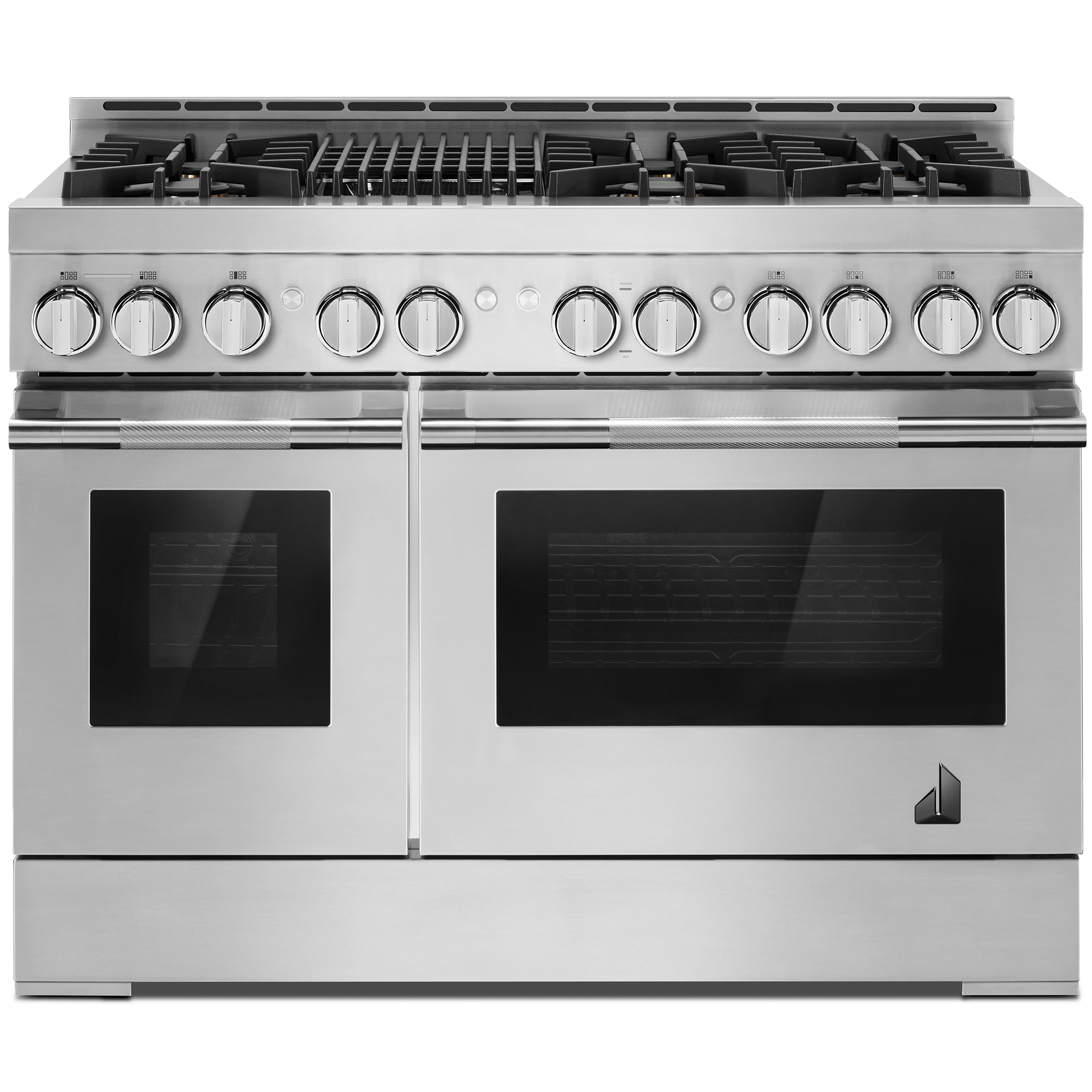 JennAir Rise Series 48 in. 6.3 cu. ft. Smart True European Convection Double Oven Gas Range with 6 Sealed Burners & Grill - Stainless Steel, , hires
