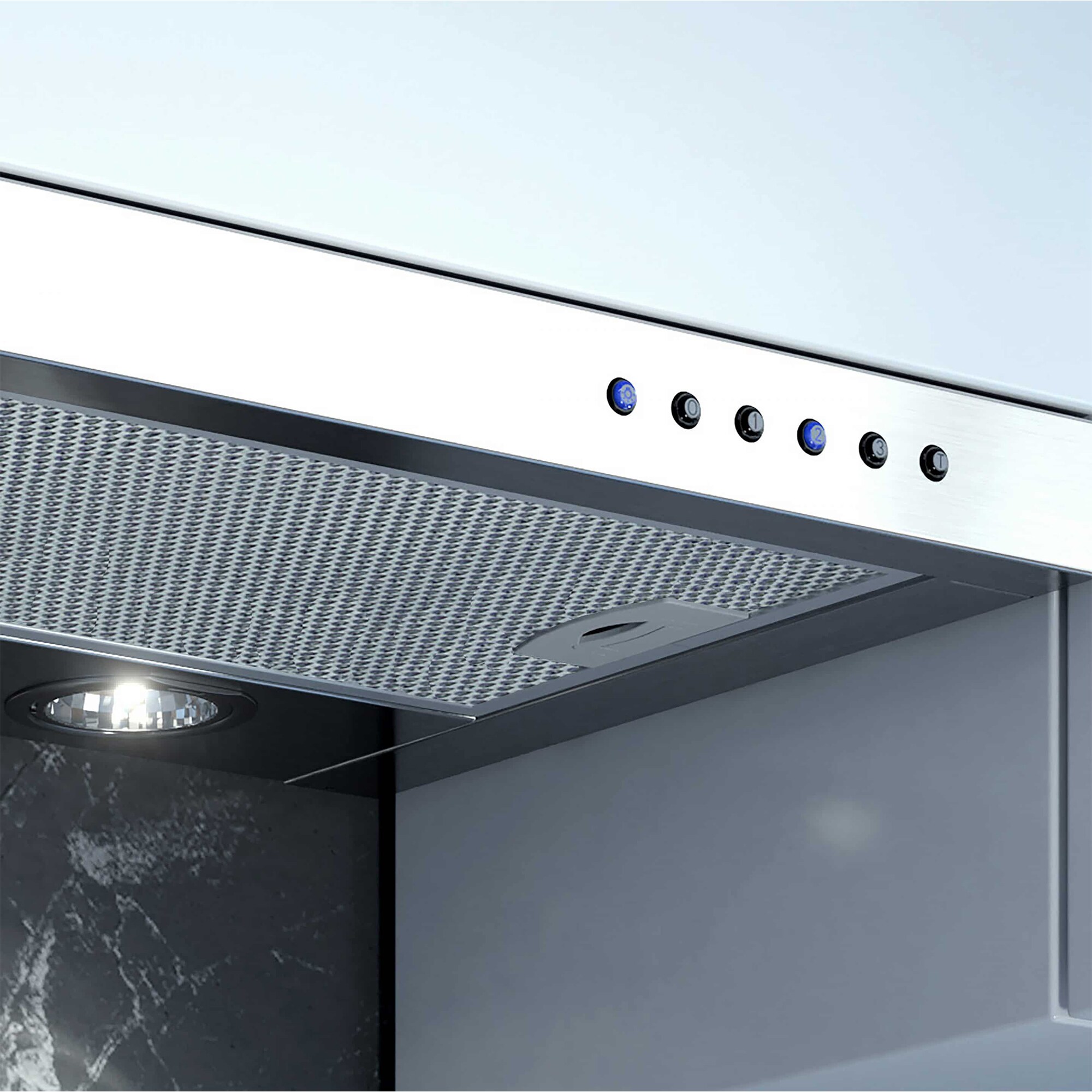 XO 24 in. Convertible Slide-Out Style Range Hood with 600 CFM, 3 Fan Speeds & 2 LED Lights - Stainless Steel, , hires