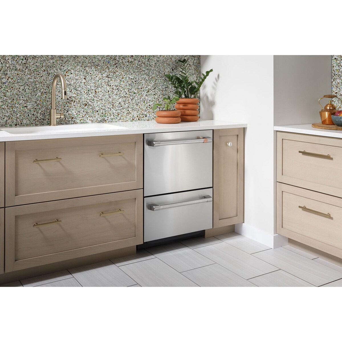 Cafe 24 in. Top Control Flush-Mount Dishwasher Drawer with 49 dBa Sound Level - Matte White, Matte White, hires