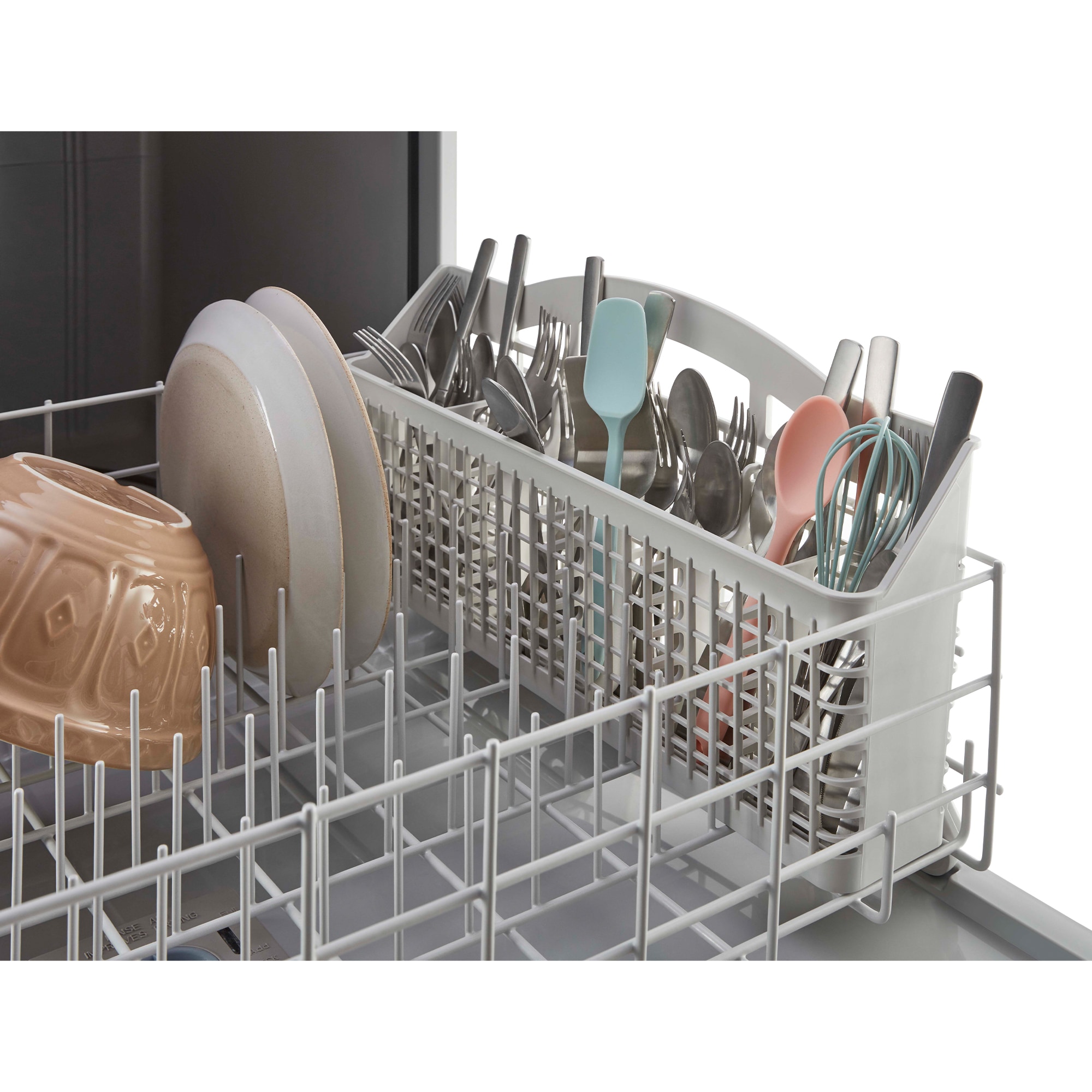 Whirlpool 24 in. Front Control Dishwasher with 59 dBa Sound Level & Pocket - Stainless Steel, Stainless Steel, hires