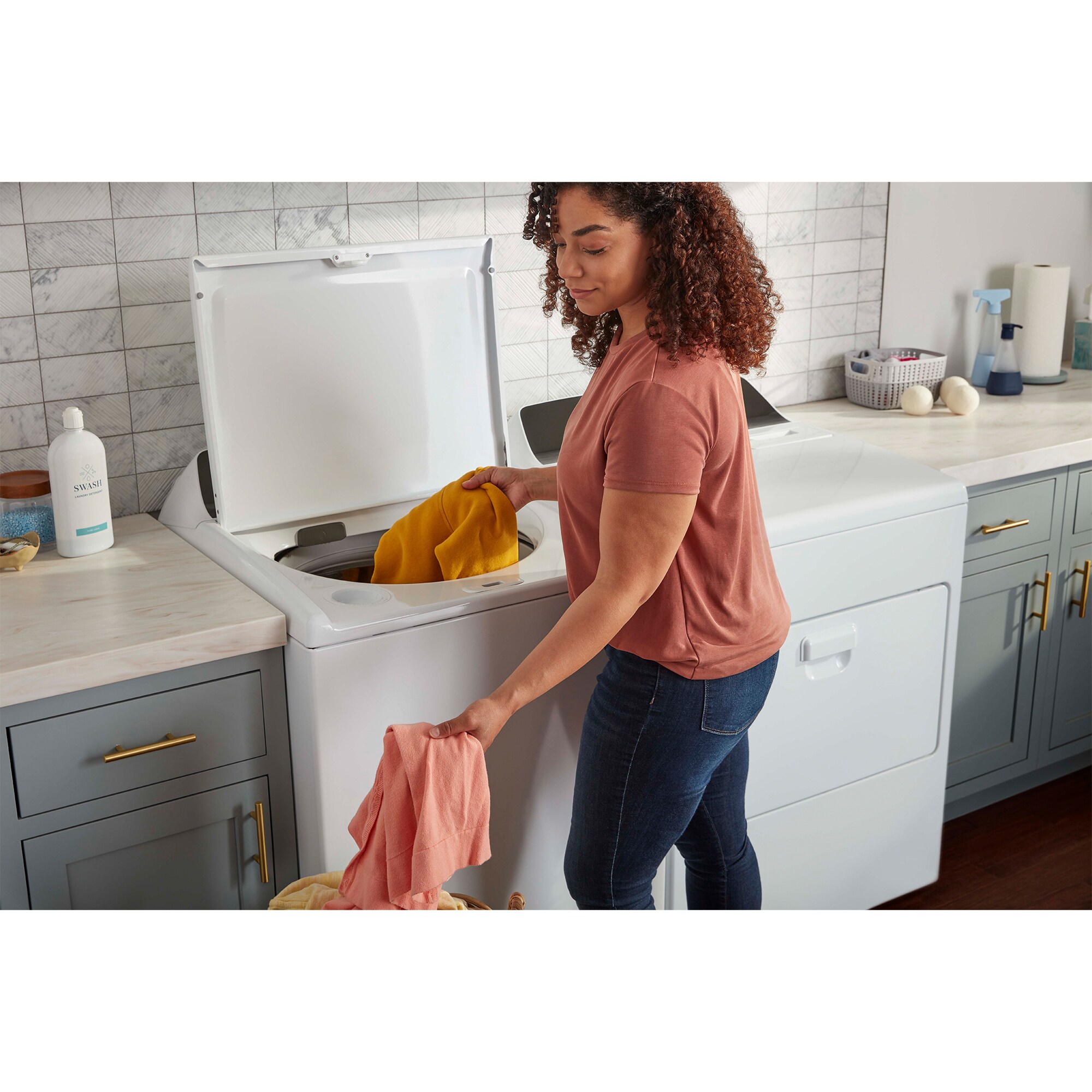 Whirlpool 29 in. 7.0 cu. ft. Top Loading Electric Dryer with 11 Dryer Programs, 1 Dry Options, Wrinkle Care & Sensor Dry - White, , hires