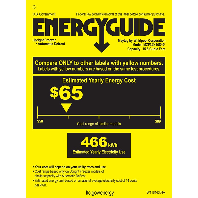 Maytag 30 in. 16.0 cu. ft. Frost Free Upright Freezer with Adjustable Shelves - White, , hires