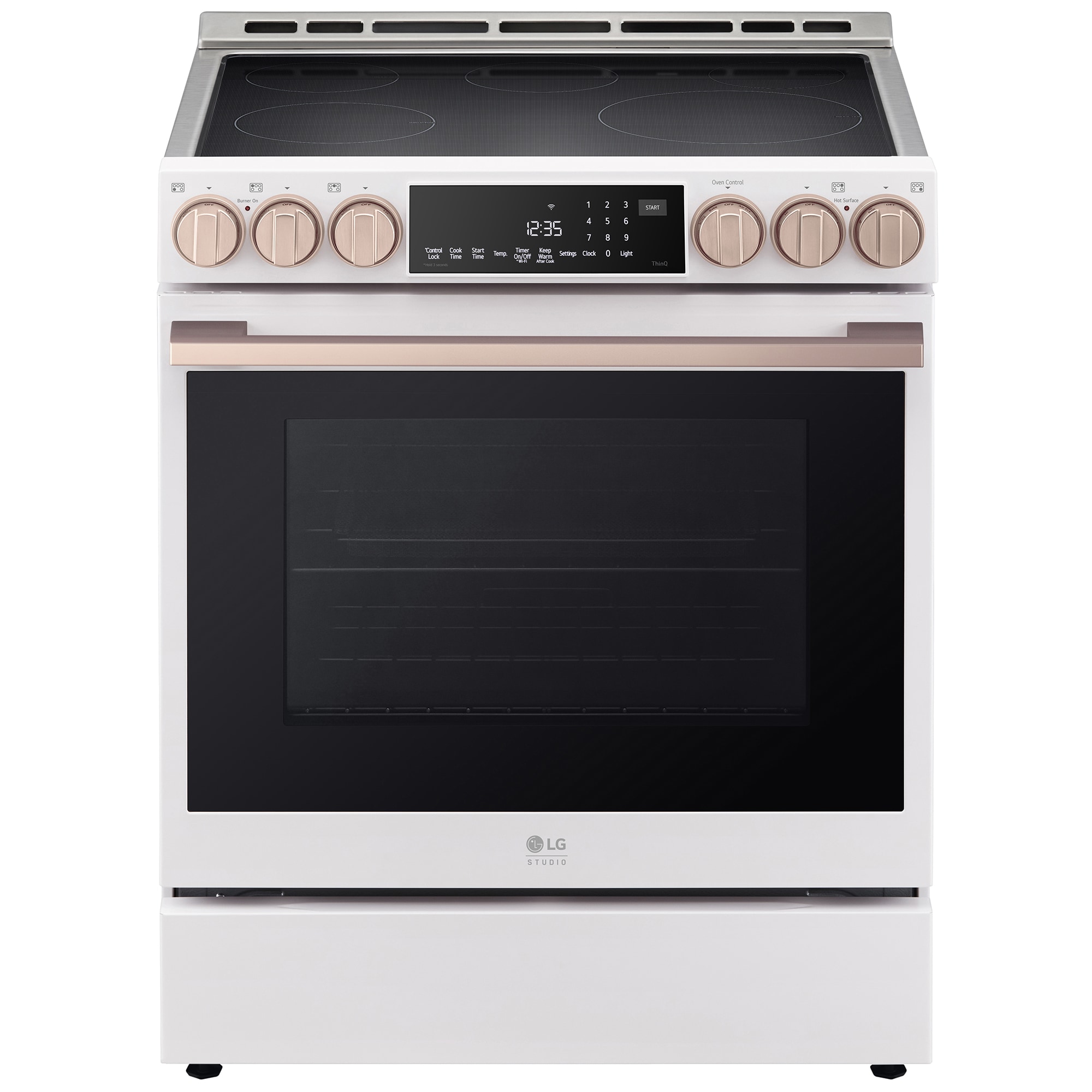 LG Studio 30 in. 6.3 cu. ft. Smart Air Fry True European Convection Slide-In Electric Range with 4 Induction Burners & 1 Radiant Burner - Essence White, , hires