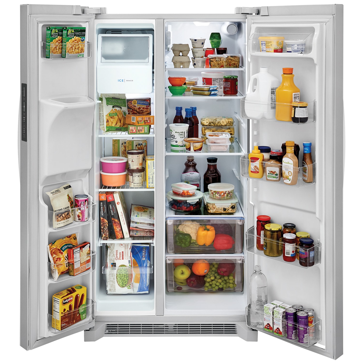 Frigidaire 36 in. 25.6 cu. ft. Side by Side Refrigerator with Ice & Water Dispenser - White, White, hires