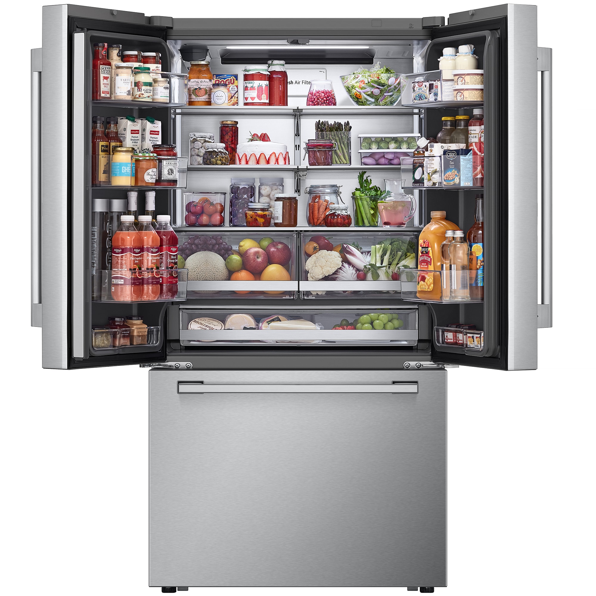 LG Studio 36 in. 26.5 cu. ft. Smart Counter Depth French Door Refrigerator with Internal Water Dispenser - PrintProof Stainless Steel, PrintProof Stainless Steel, hires