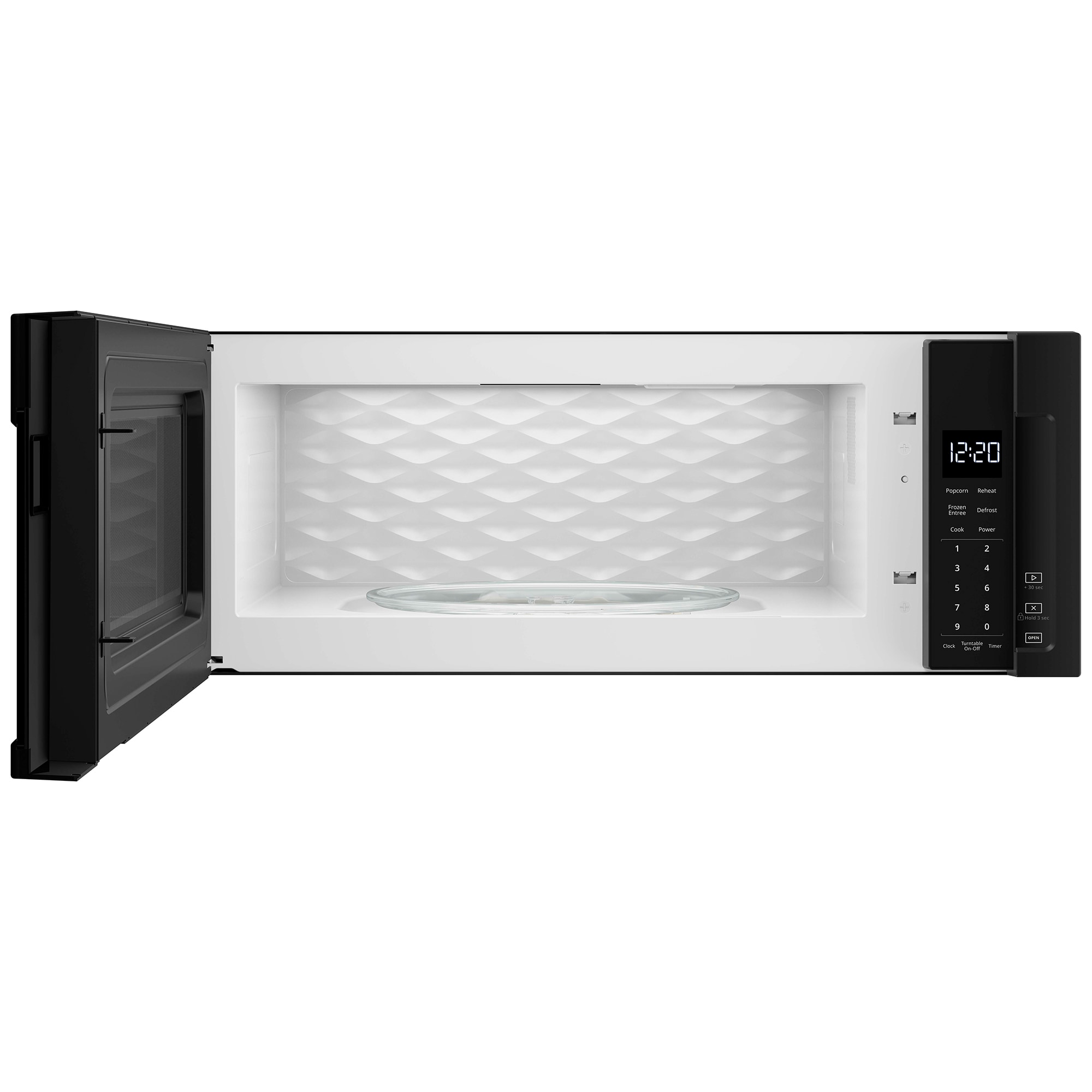 Whirlpool 30 in. 1.1 cu. ft. 1000W Low Profile Over-the-Range Microwave with 400 CFM - Black, Black, hires