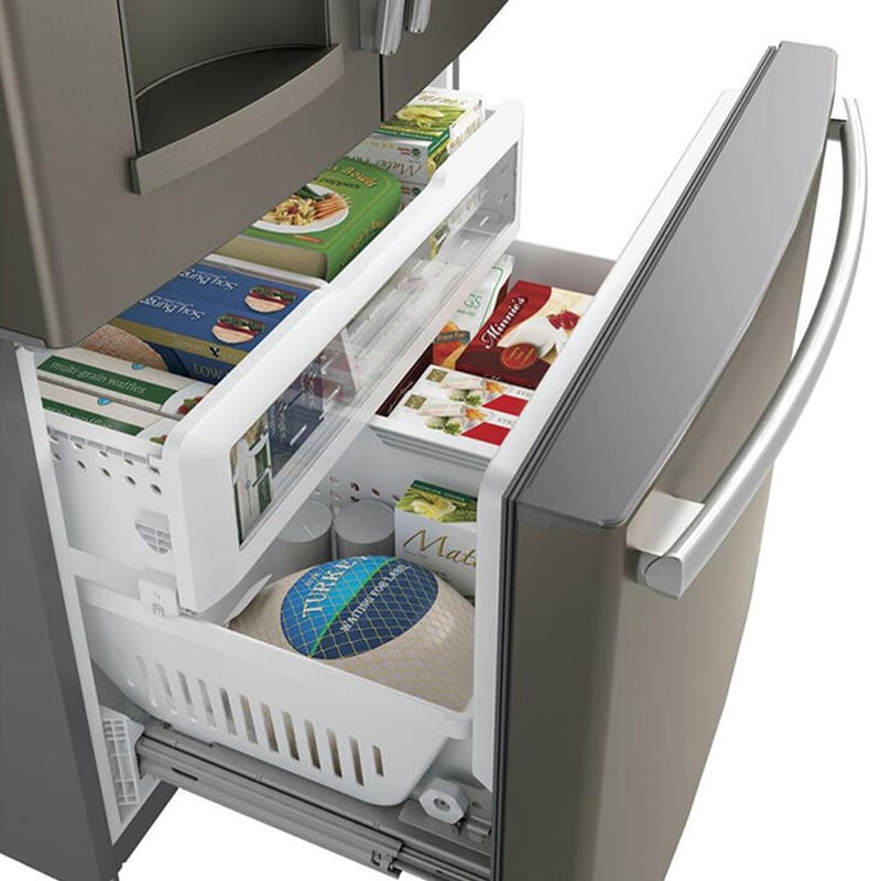 GE 36 in. 27.7 cu. ft. French Door Refrigerator with Ice & Water Dispenser - Fingerprint Resistant Slate, Slate, hires