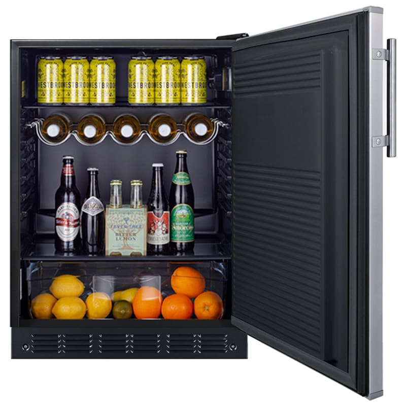 Summit 24 in. 5.3 cu. ft. ADA Compliant Undercounter Refrigerator - Stainless Steel with Black Cabinet, , hires