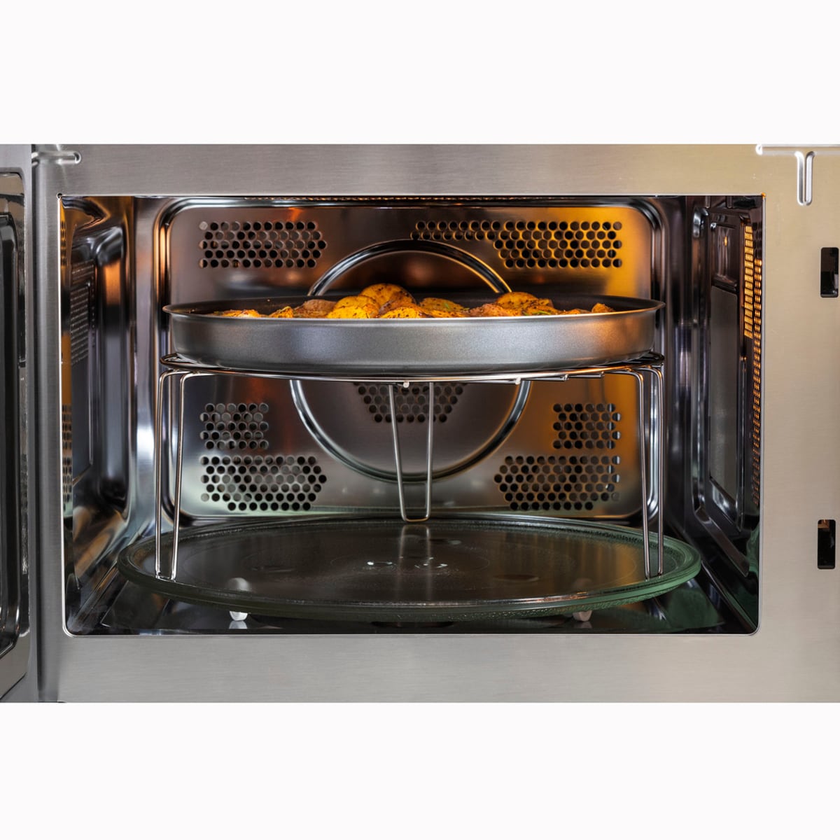 GE 21 in. 1.0 cu. ft. 1050W Countertop Microwave with Convection Cooking - Stainless Steel, , hires