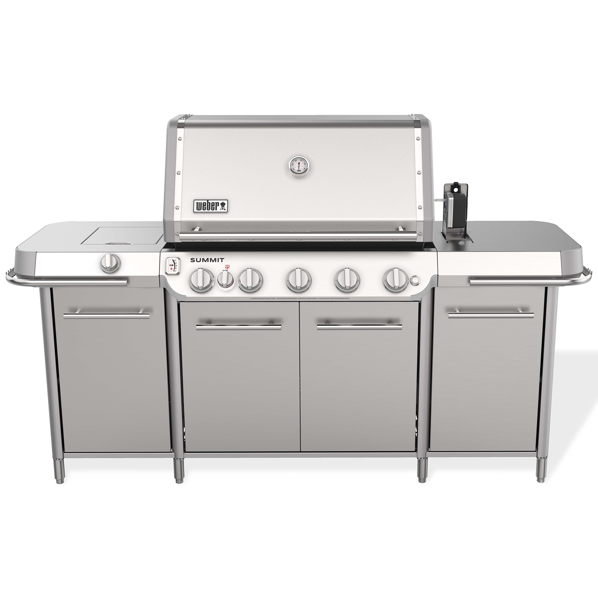 Weber Summit GC38 S Series 5-Burners Liquid Propane Gas Grill with Side Burner, Rotisserie & Smoker Box - Stainless Steel, , hires