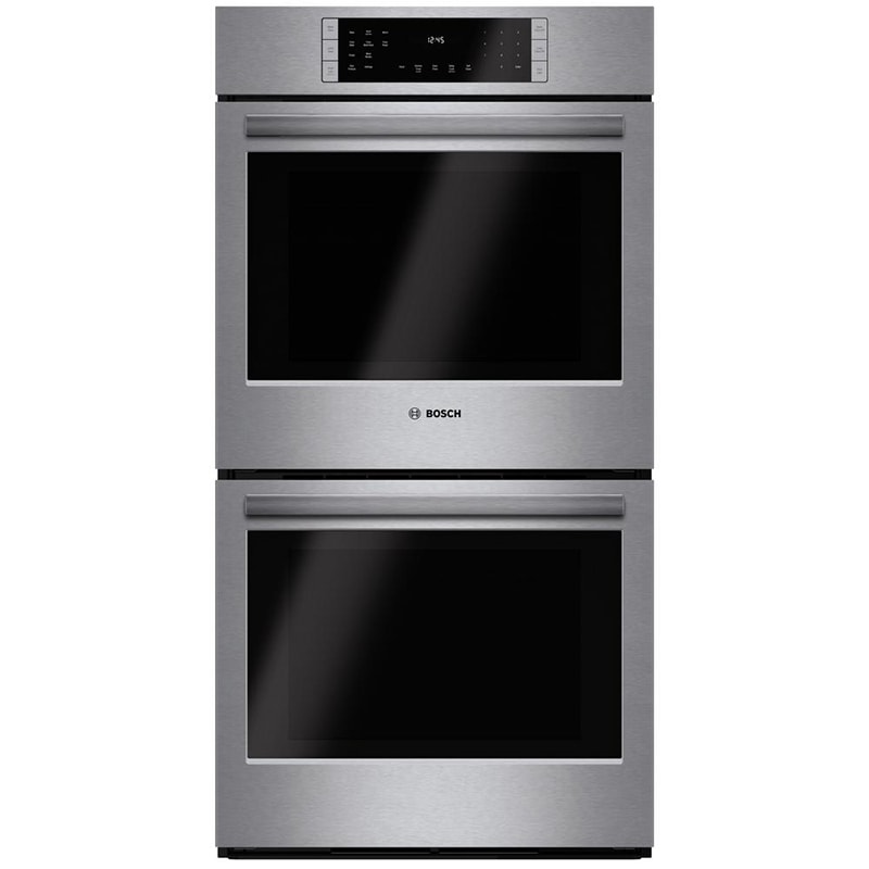 Bosch 800 Series 27 in. 7.8 cu. ft. Top Control Electric Double Wall Oven with True European Convection - Stainless Steel, , hires