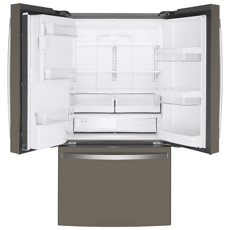 GE 36 in. 22.1 cu. ft. Counter Depth French Door Refrigerator with Ice & Water Dispenser - Fingerprint Resistant Slate, Slate, hires
