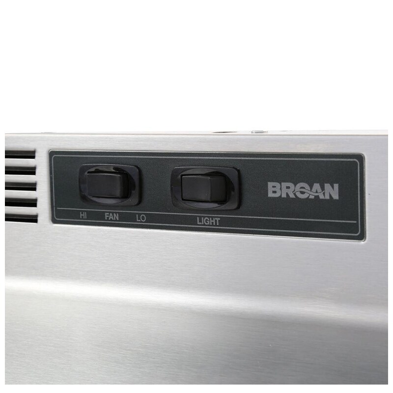 Broan 41000 Series 30 in. Standard Style Range Hood with 2 Speed Settings, Ductless Venting