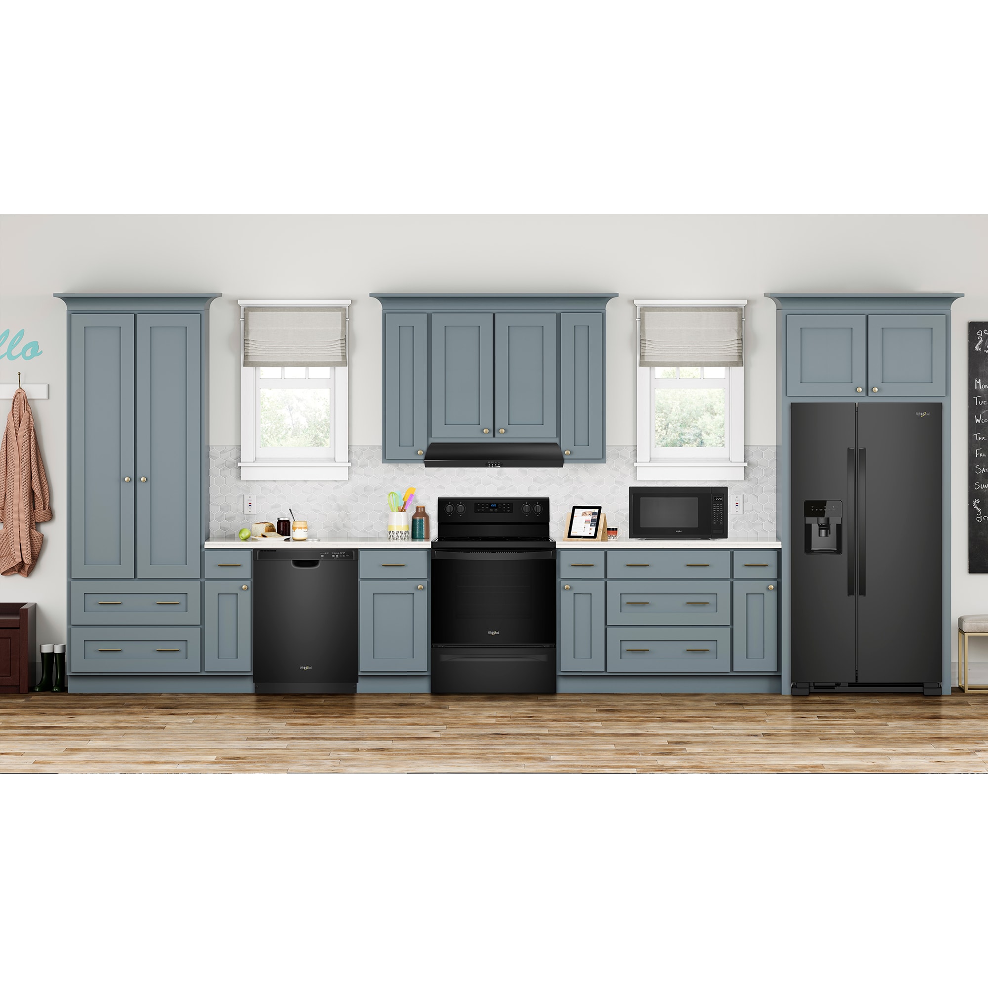 Whirlpool 33 in. 21.4 cu. ft. Side by Side Refrigerator with Ice & Water Dispenser - Black, Black, hires